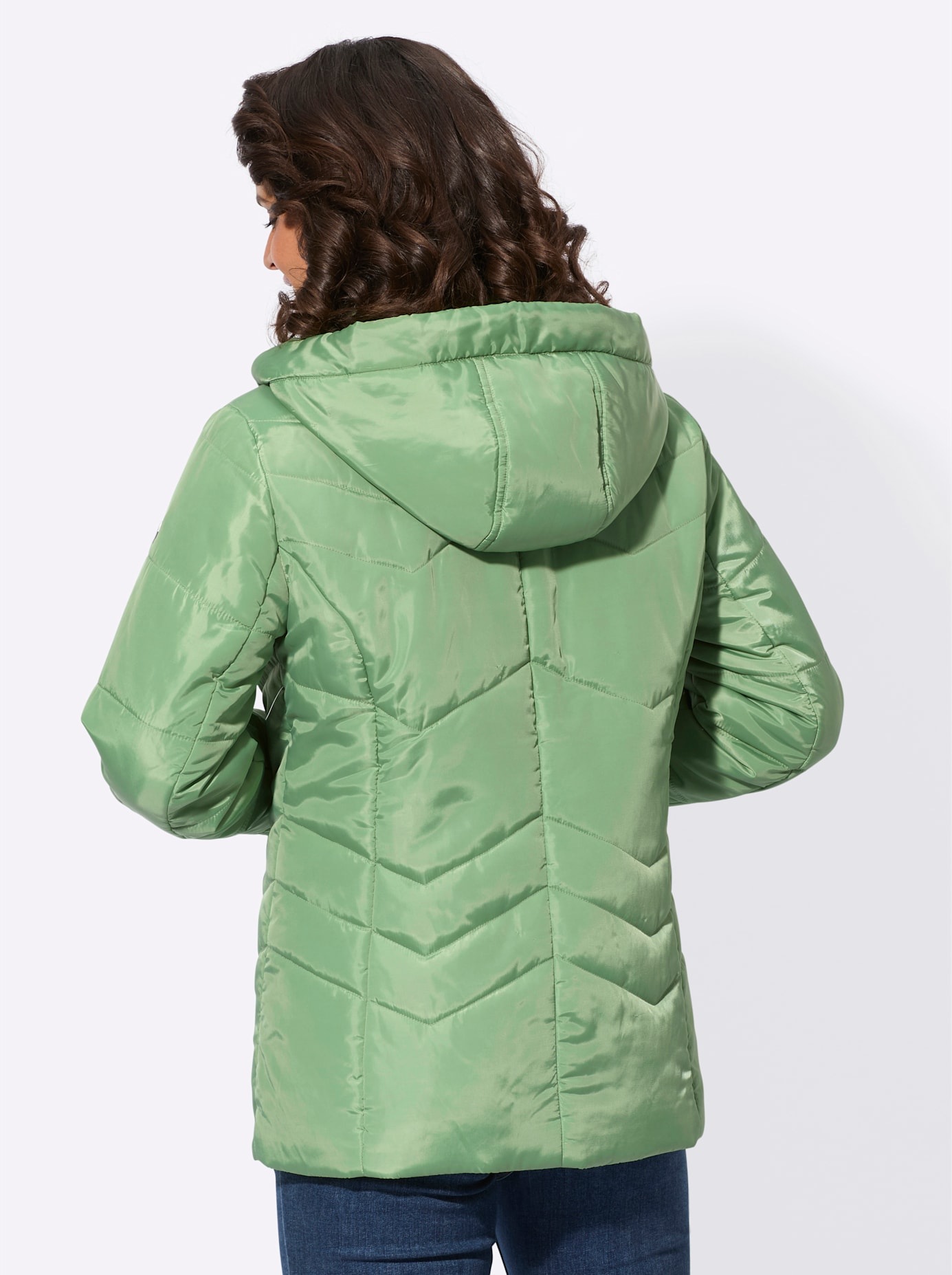Steppjacke CASUAL LOOKS, Damen, Gr. 52, grün (eucalyptus), 100% Polyester, Wattierung:100% Polyester, unifarben, Jacken Steppjacke 2