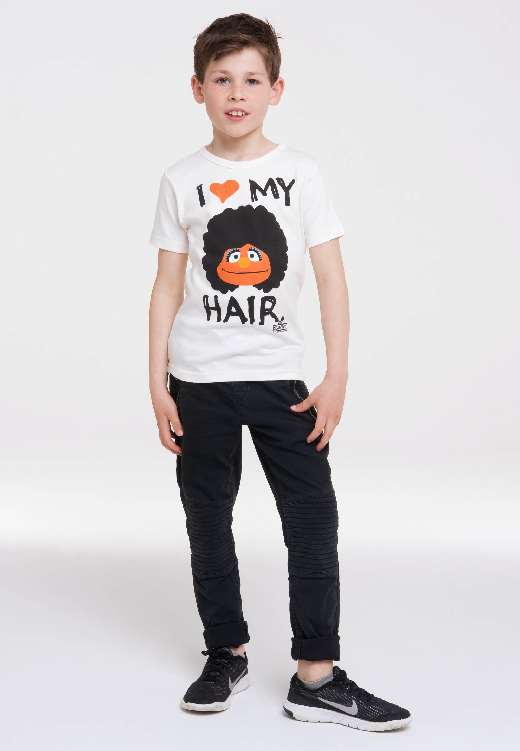 LOGOSHIRT T-Shirt »I Love My Hair«, mit tollem Frontprint