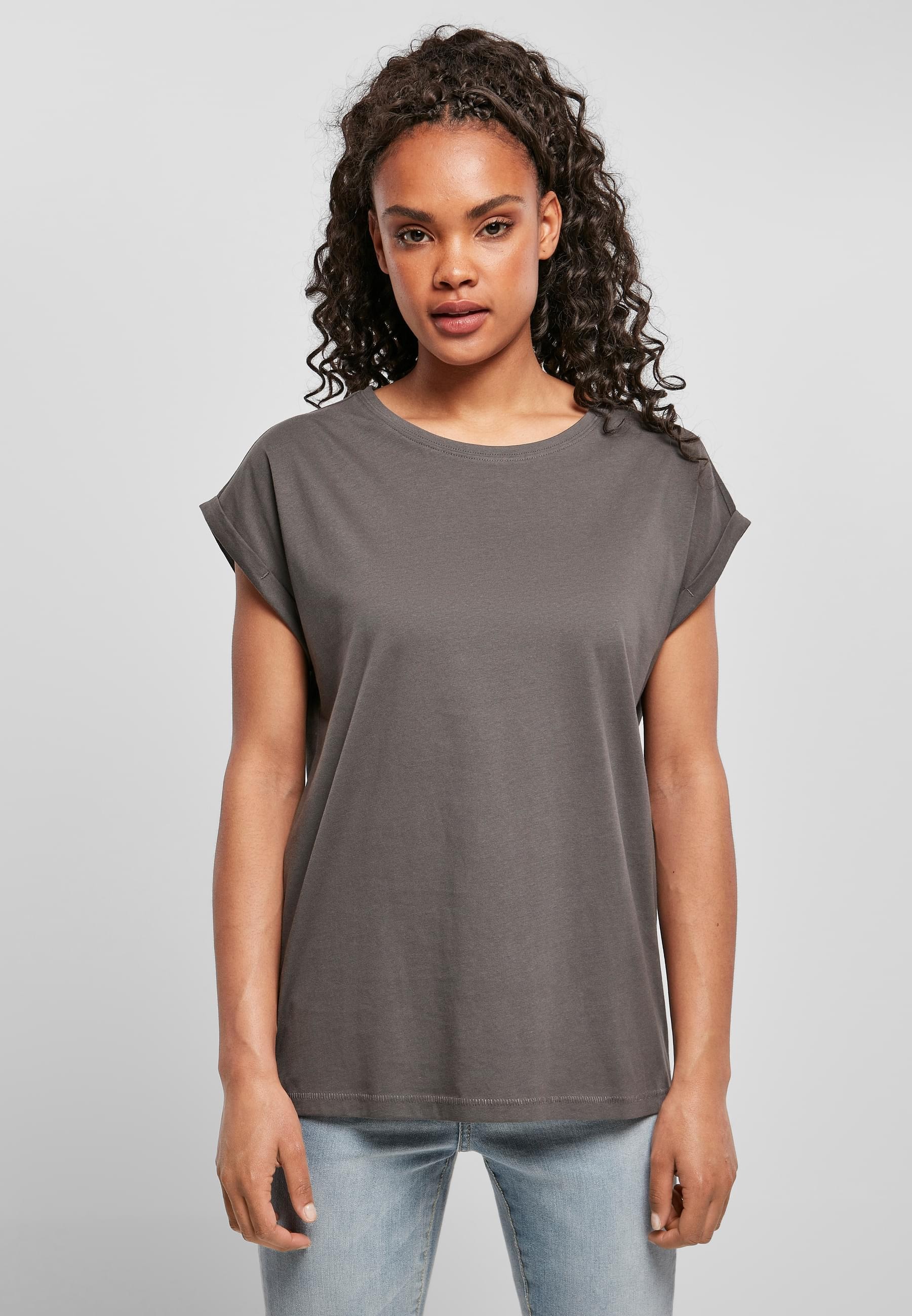 URBAN CLASSICS Kurzarmshirt »Urban Classics Damen Ladies Extended Shoulder Tee«, (1 tlg.)