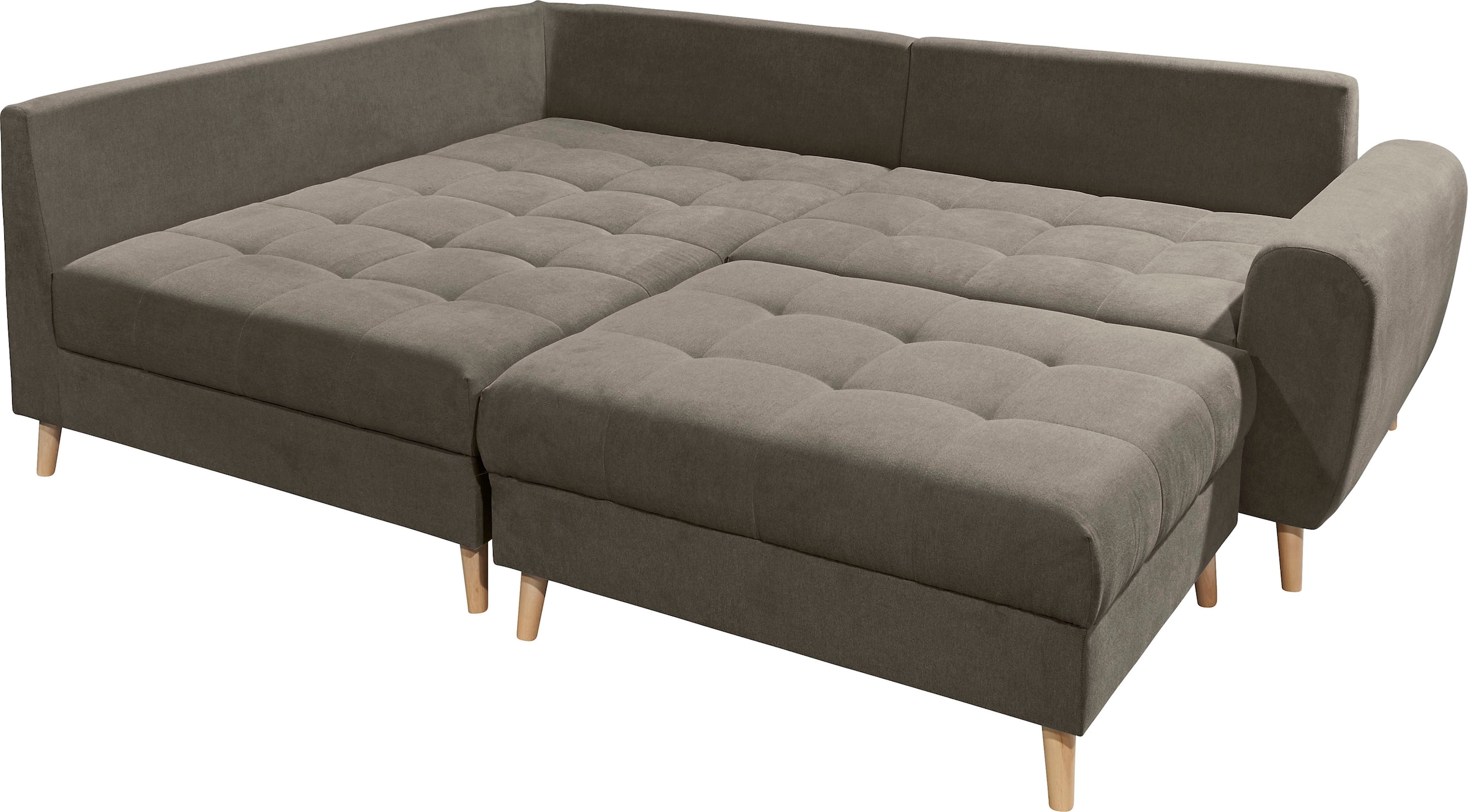 ED EXCITING DESIGN Ecksofa »Alice L-Form«, (Set), mit Hocker, Rückenkissen, Zierkissen, frei im Raum stellbar