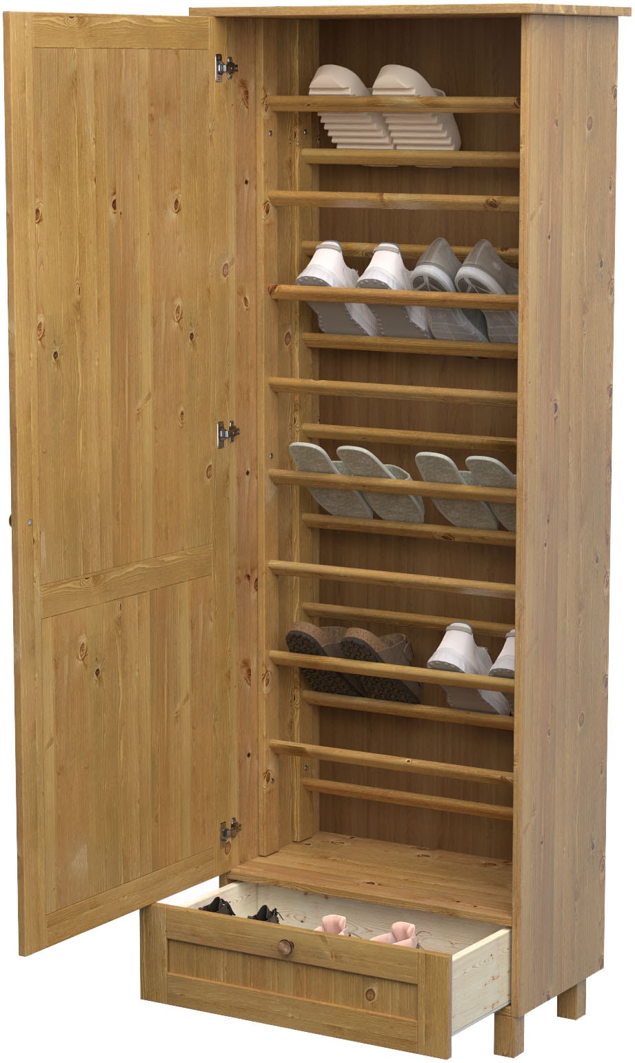 Home affaire Schuhschrank "Juventus" 1 Stk. tlg. aus massiver Kiefer, Breit günstig online kaufen