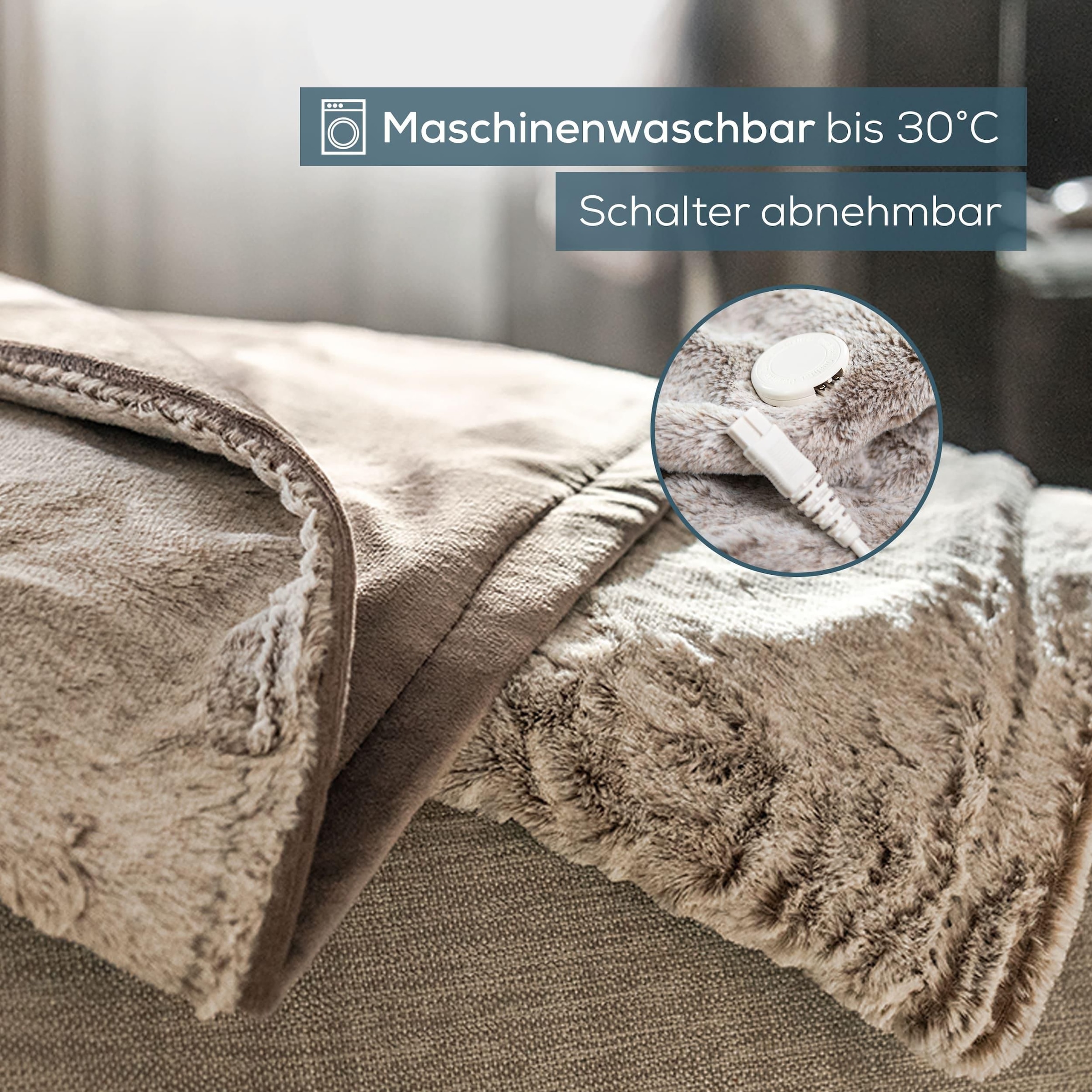 BEURER Heizdecke »Beurer HD 150 Heizdecke XXL taupe, elektrische Kuscheldecke«, 6 Temperaturstufen, kuscheliges Material, maschinenwaschbar