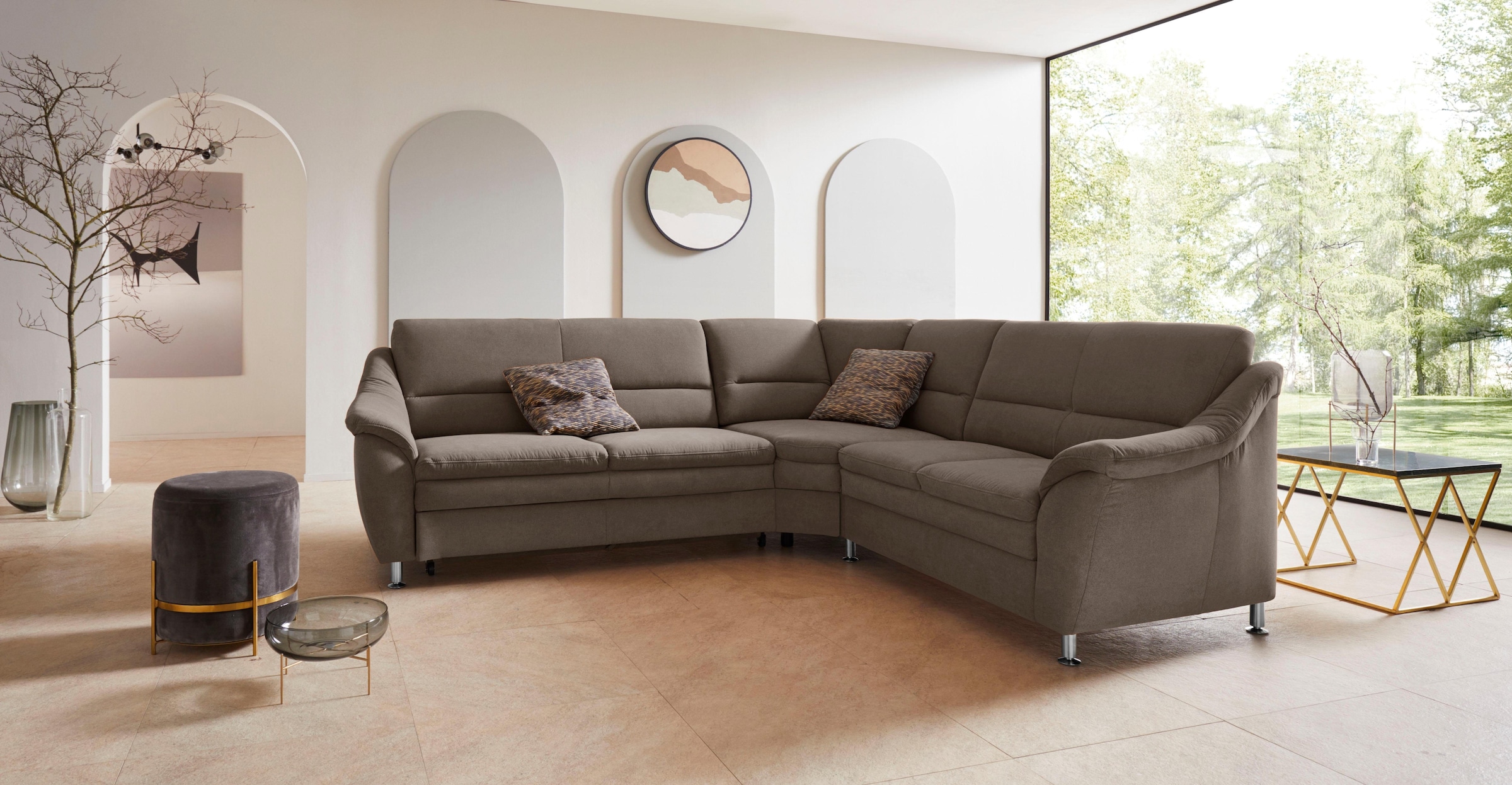 Places of Style Ecksofa Cardoso L-Form, mit Trapezecke für mehr Sitzkomfort günstig online kaufen