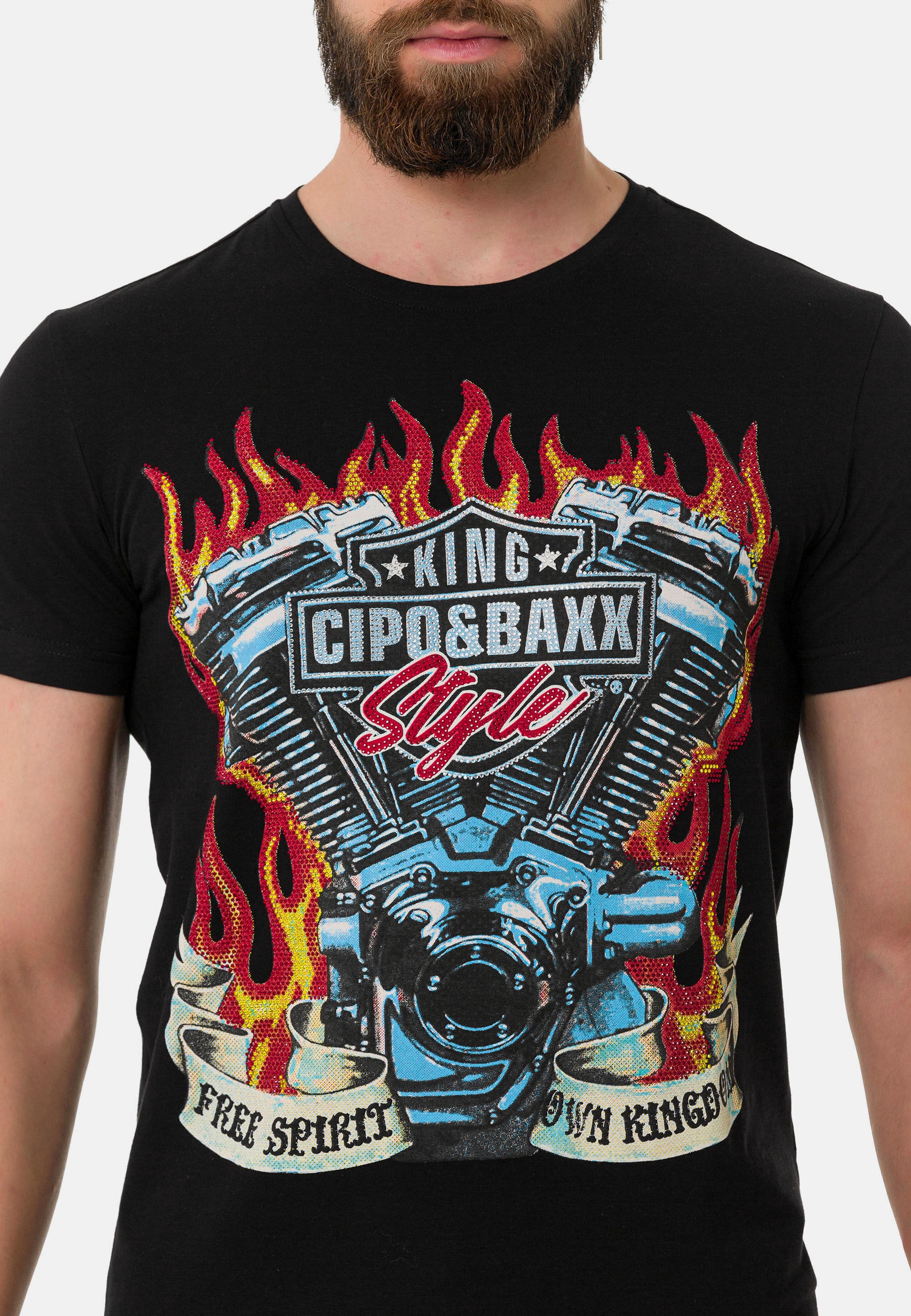 Cipo & Baxx T-Shirt »T-Shirt«, mit markantem Print