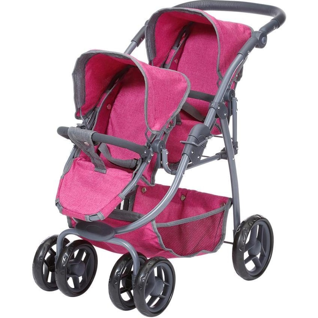 Knorrtoys® Puppen-Zwillingsbuggy »Milo - Berry«