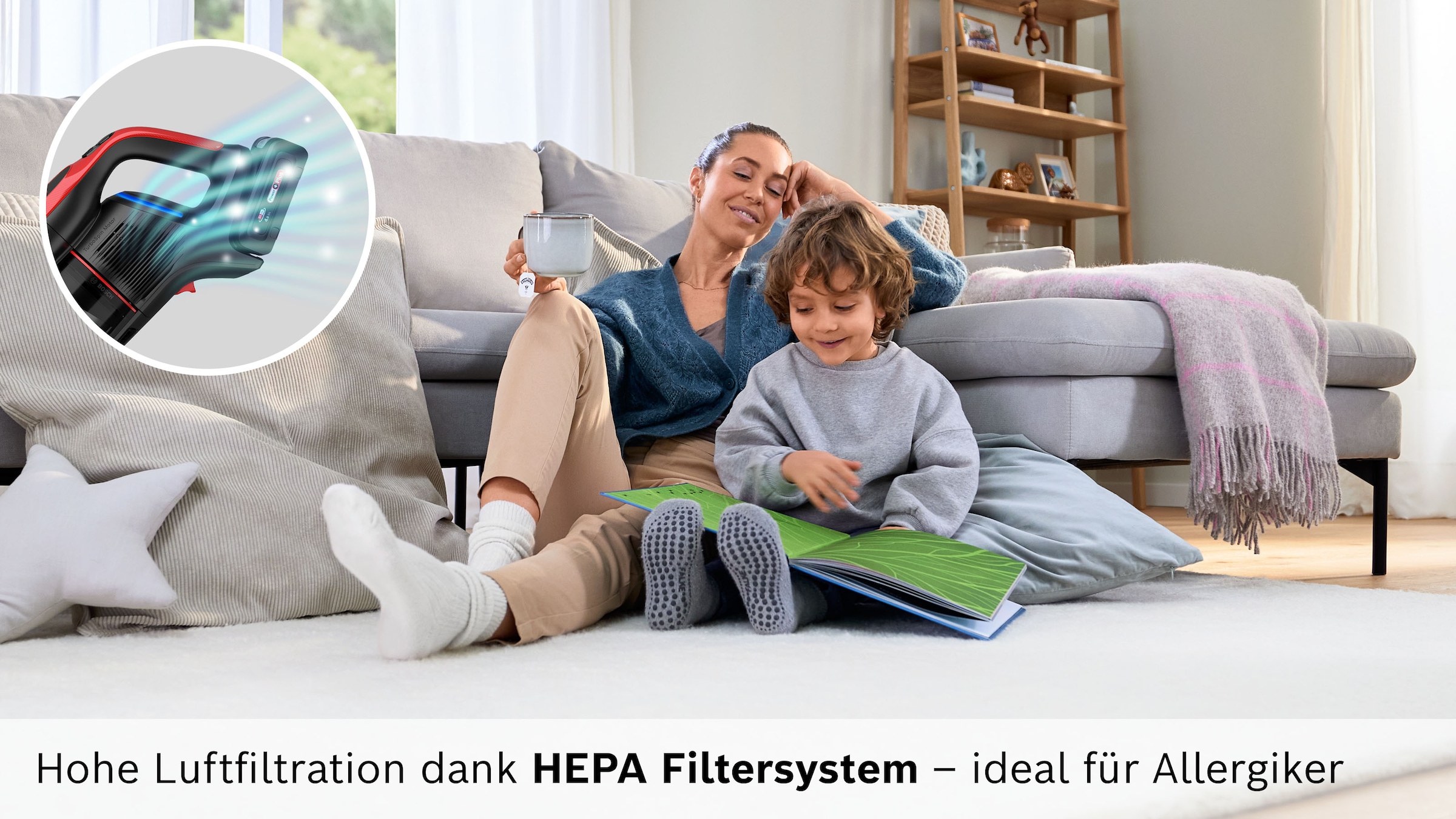 BOSCH Akku-Stielstaubsauger »Unlimited 9 ProAnimal BKS941PET, MicroClean™ Technology« HEPA-Filtersystem, 10 Jahre Motorgarantie, Schnellladegerät, LED Licht