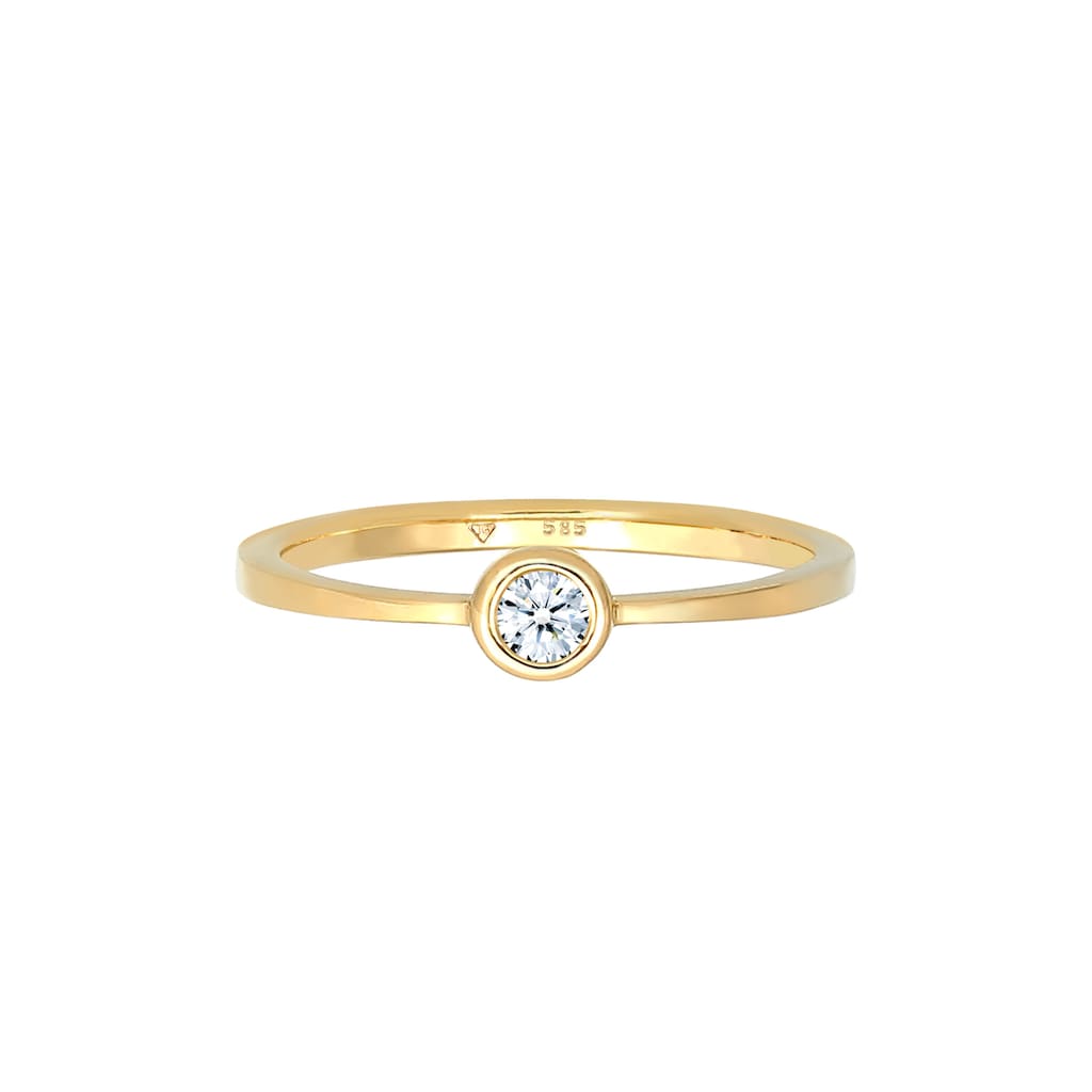 Elli DIAMONDS Verlobungsring »Verlobung Solitär Diamant 0.06 ct. 585 Gelbgold«