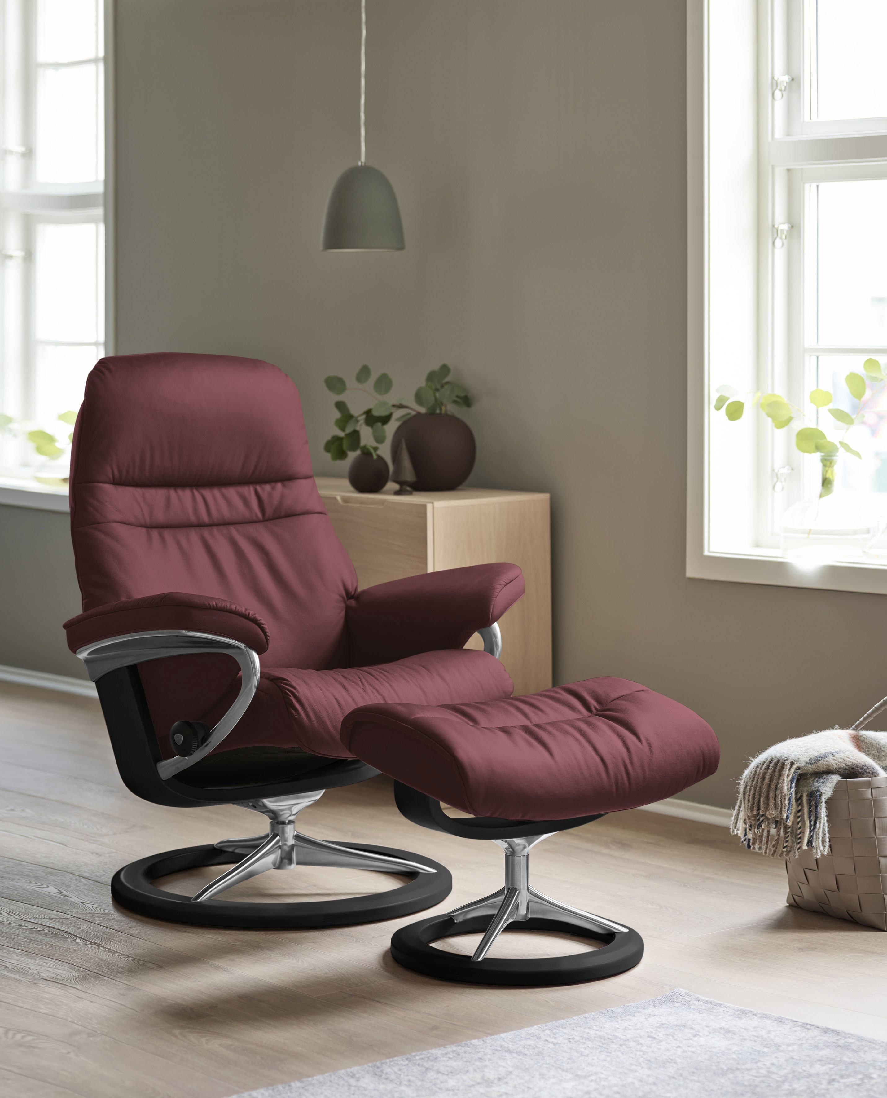 Stressless Relaxsessel "Sunrise" Relaxsessel mit Hocker, mit Signature Base, Größe M, Gestell Schwarz