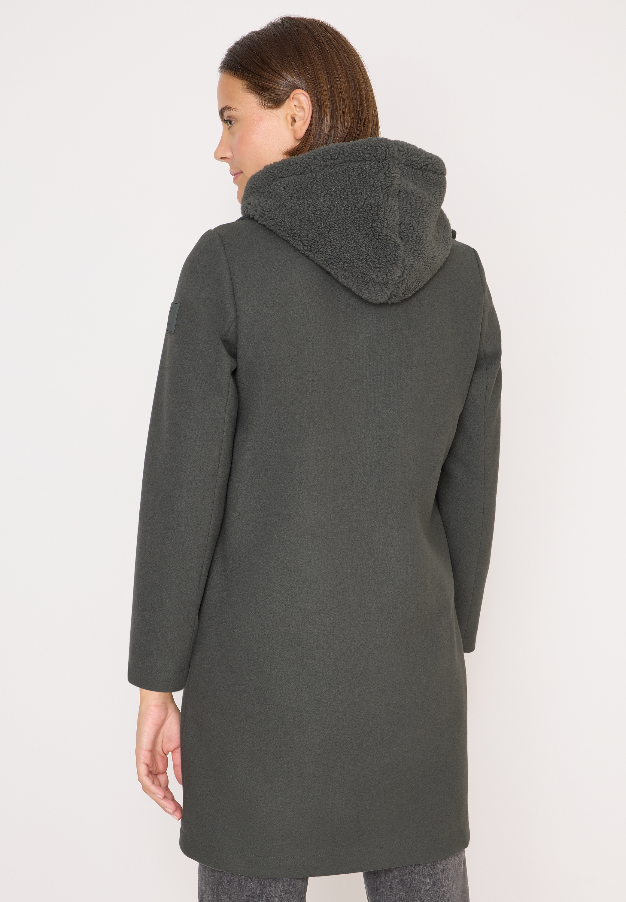 Cecil Fellimitatmantel mit Taschen-Detail