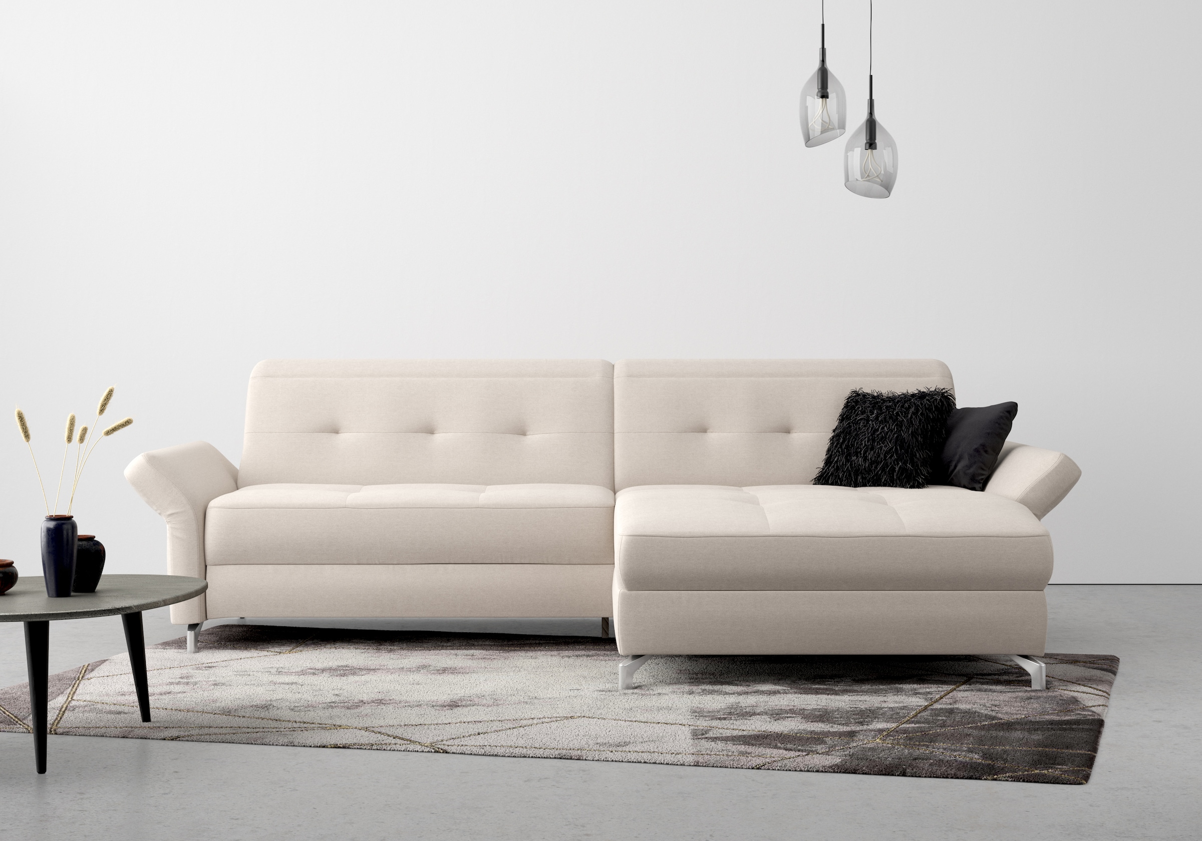 Home affaire Ecksofa "Maredo L-Form" Federkern, wahlweise auch mit Kopfteil günstig online kaufen