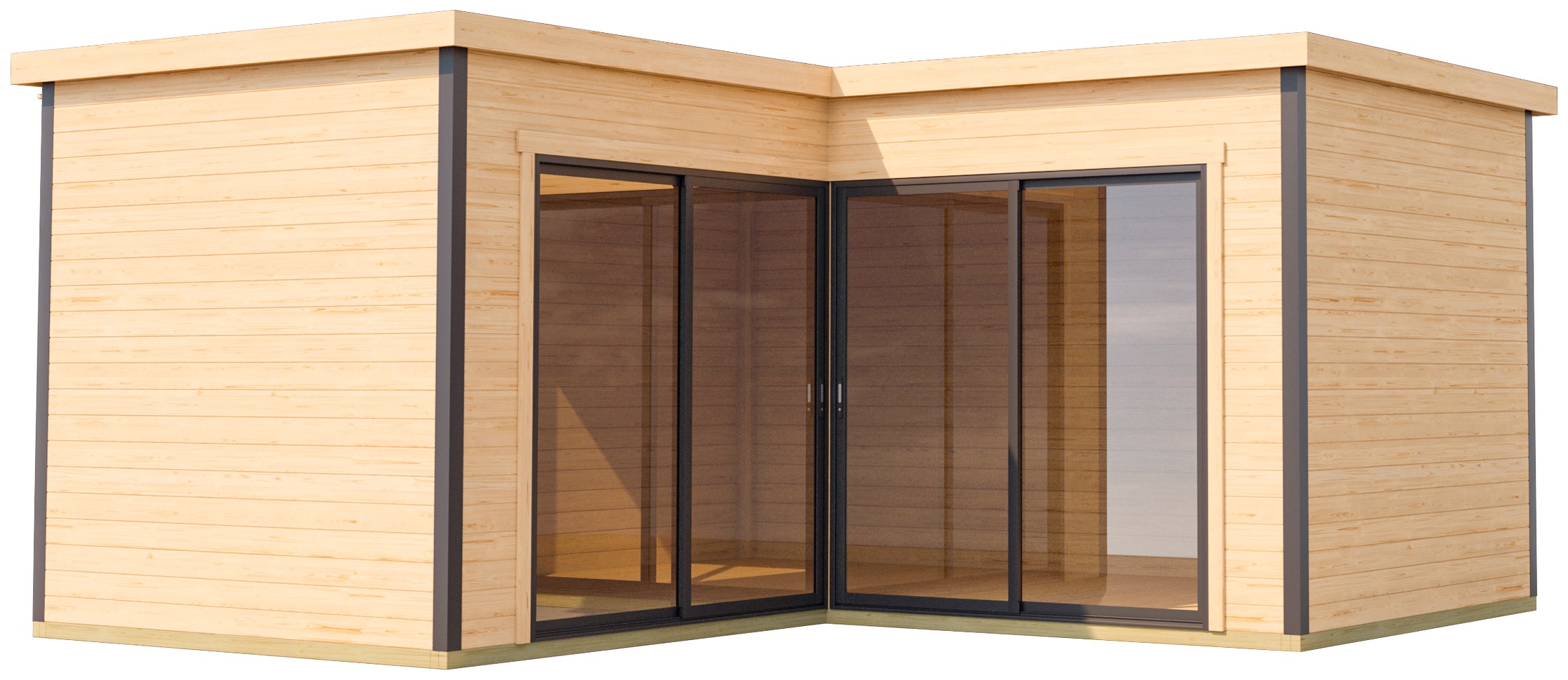 LASITA MAJA Gartenhaus "DOMEO 6 NATUR/ANTHRAZIT" Fundamentmass 5000 x 5000, günstig online kaufen