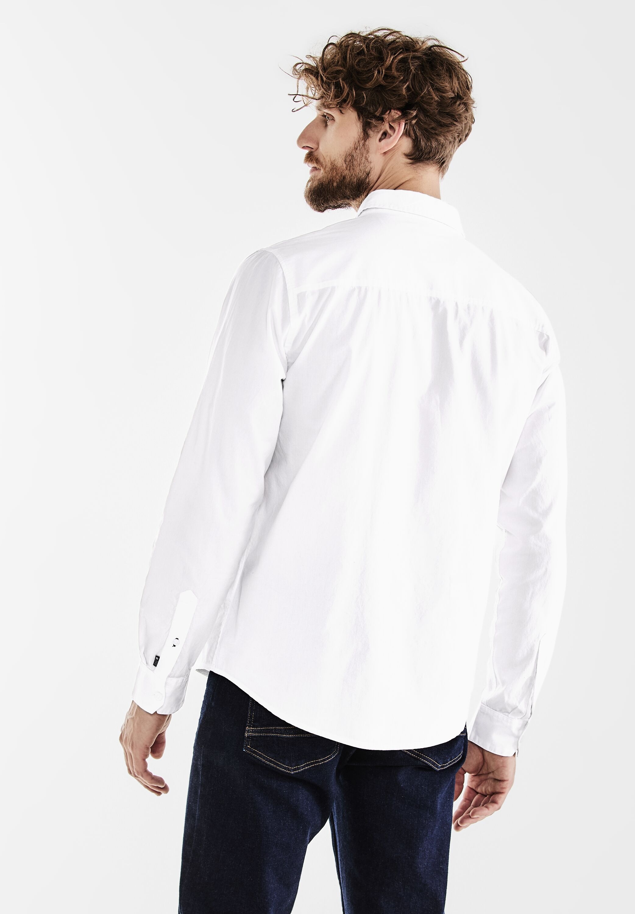 STREET ONE MEN Langarmhemd, aus reiner Baumwolle