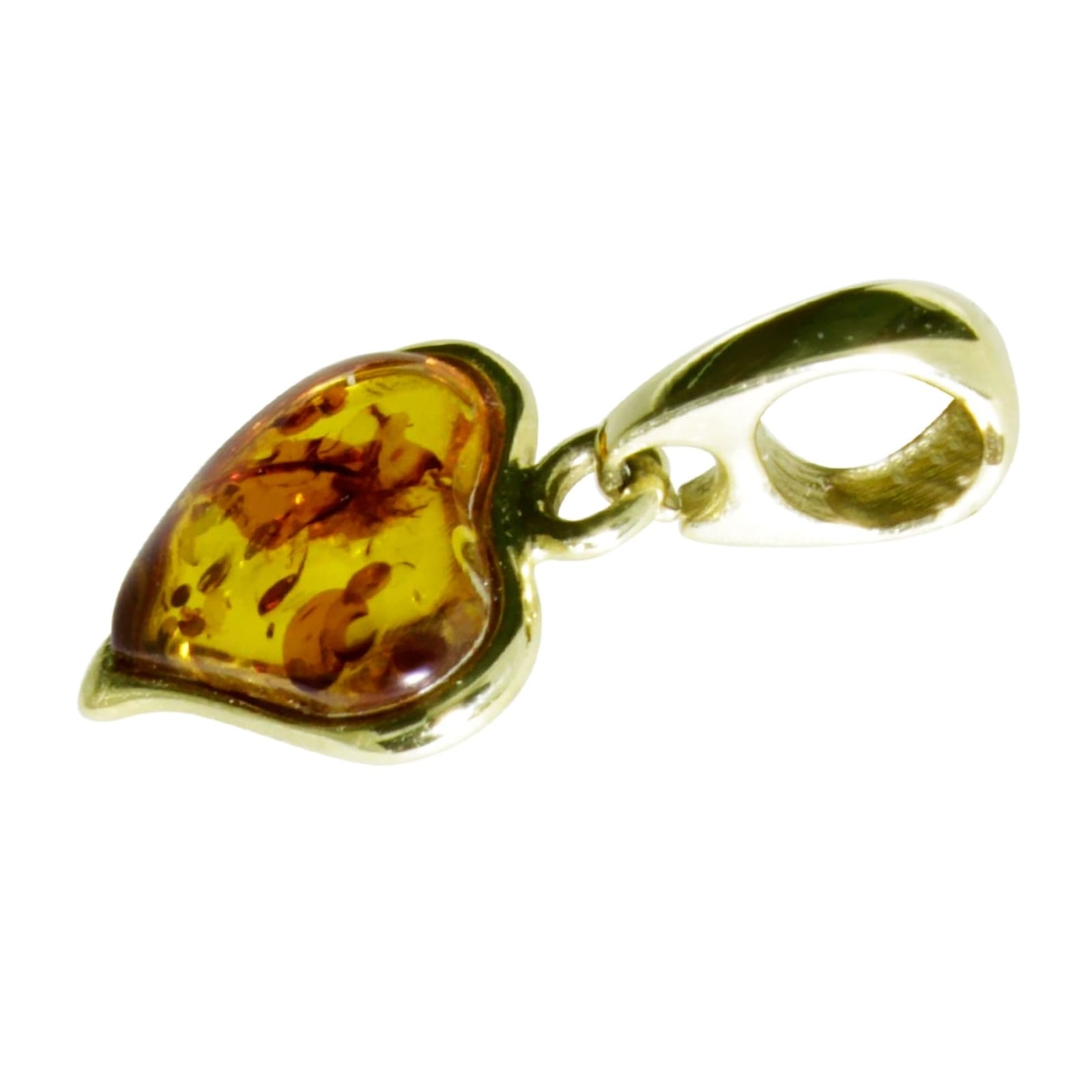 OSTSEE-SCHMUCK Kettenanhänger »- Herz - Silber 925/000, vergoldet - Bernstein«