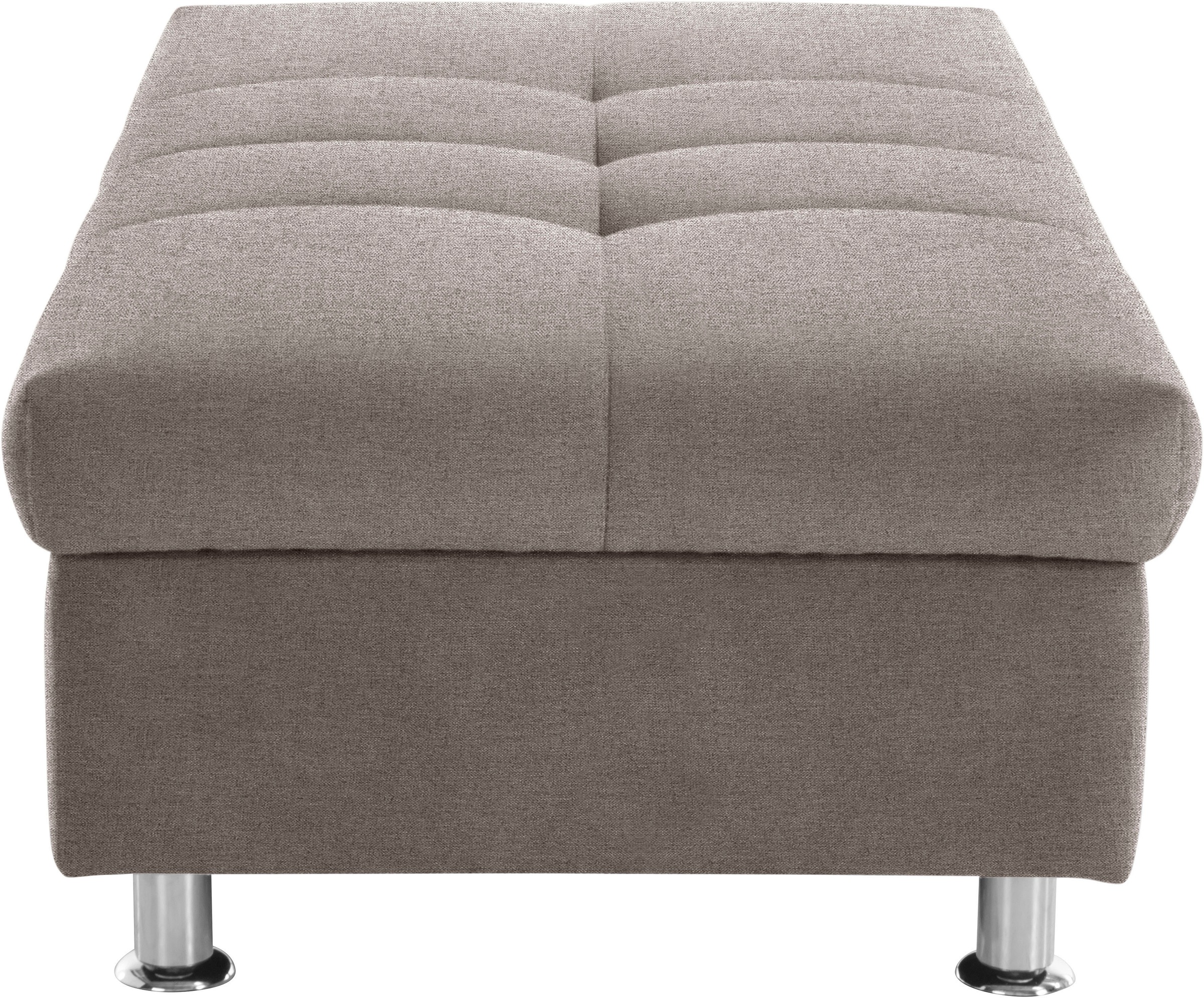 Stauraumhocker DOMO COLLECTION "Franzi", grau (stone), B:131cm H:42cm T:61cm, Hocker, mit großem Stauraumfach 3