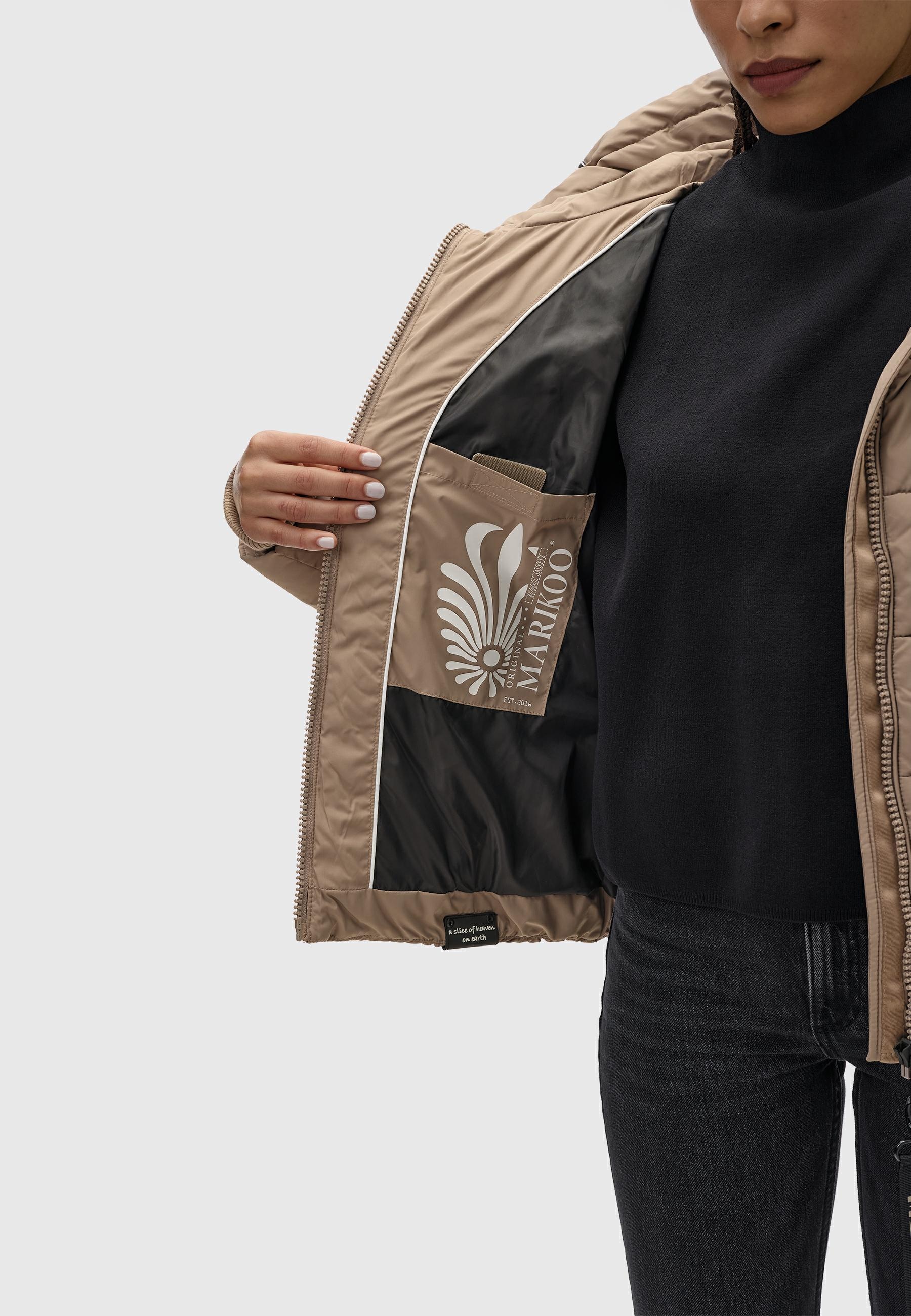 Marikoo Steppjacke »Amayaa-1« mit Kapuze Gesteppte Damen Jacke mit großer Kapuze