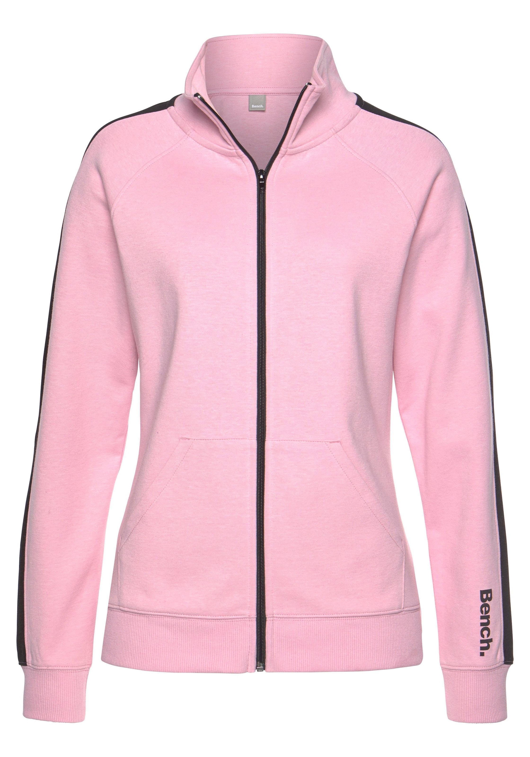 Bench. Loungewear Sweatjacke, mit Seitenstreifen und Stehkragen, Loungeanzug