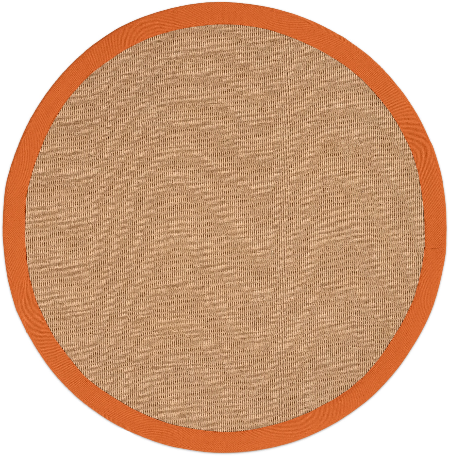 carpetfine Sisalteppich »Sisal«, rund, 5 mm Höhe, mit farbiger Bordüre, Anti-Rutsch Rückseite