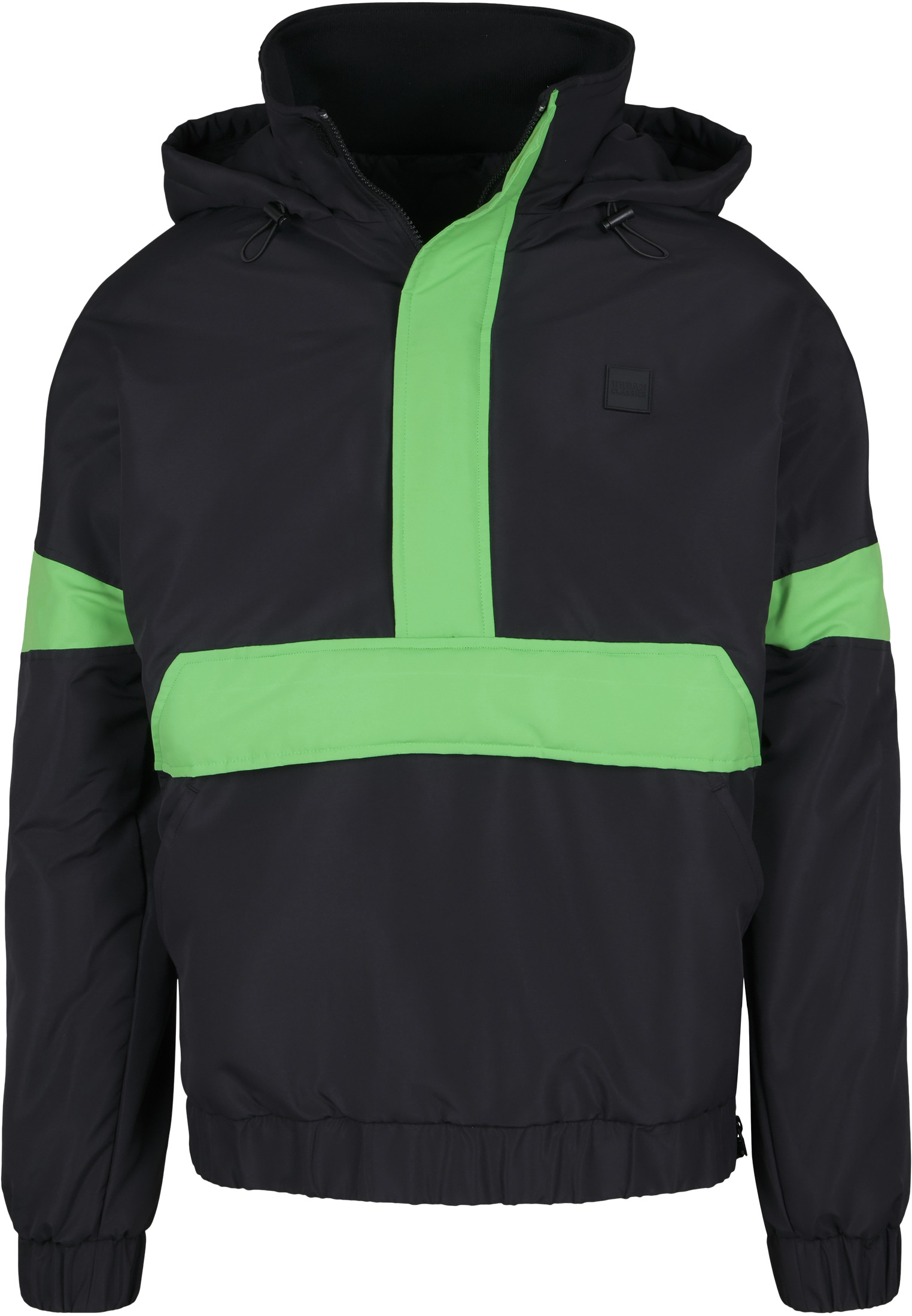 URBAN CLASSICS Allwetterjacke "Urban Classics Herren 3-Tone Neon Mix Pull Over Jacket", (1 St.), mit Kapuze