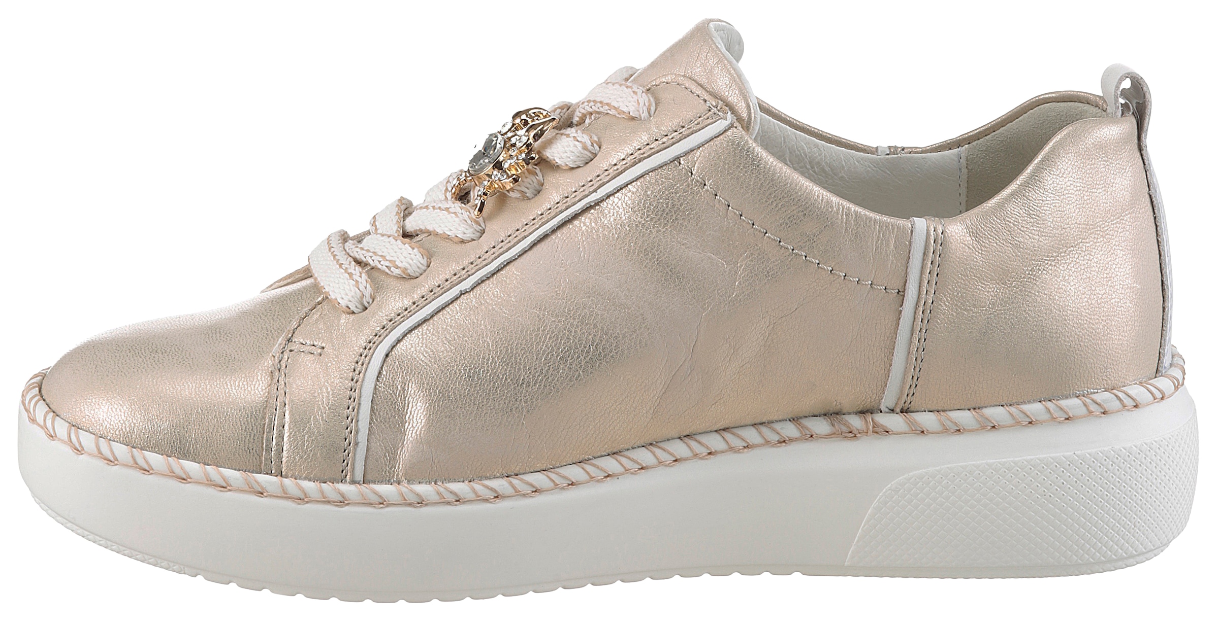 Waldläufer Plateausneaker »H-VIVIEN«, Freizeitschuh, Halbschuh, Schnürer, Schmuckelement, Komfortweite H