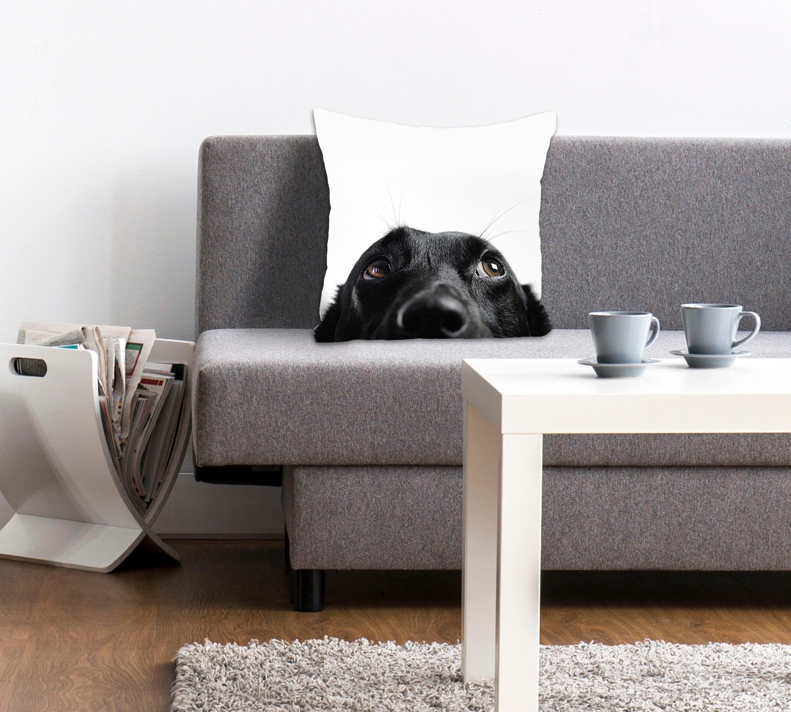 queence Dekokissen "Labby" mit einem neugierigen Labrador günstig online kaufen