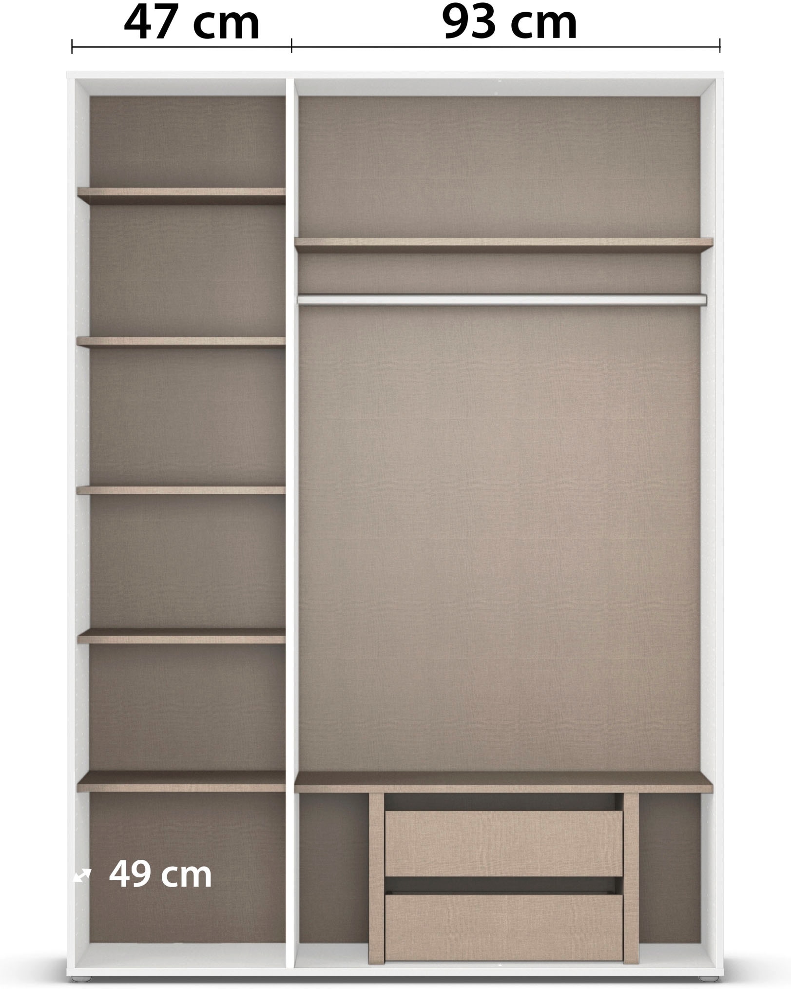 rauch Drehtürenschrank »Kleiderschrank Schrank Garderobe Wäscheschrank NABILA viel Stauraum«, (in 3 verschiedenen Ausstattungen BASIC/CLASSIC/PREMIUM), in 2 Breiten mit Push-to-Open Funktion TOPSELLER MADE IN GERMANY