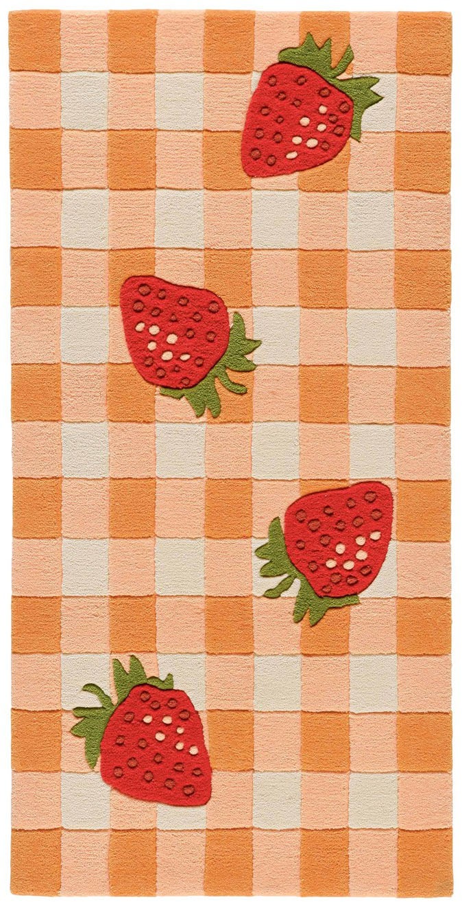 Arte Espina Teppich »Joy 996«, rechteckig, 22 mm Höhe, Farbenfrohes Design mit süßen Erdbeeren