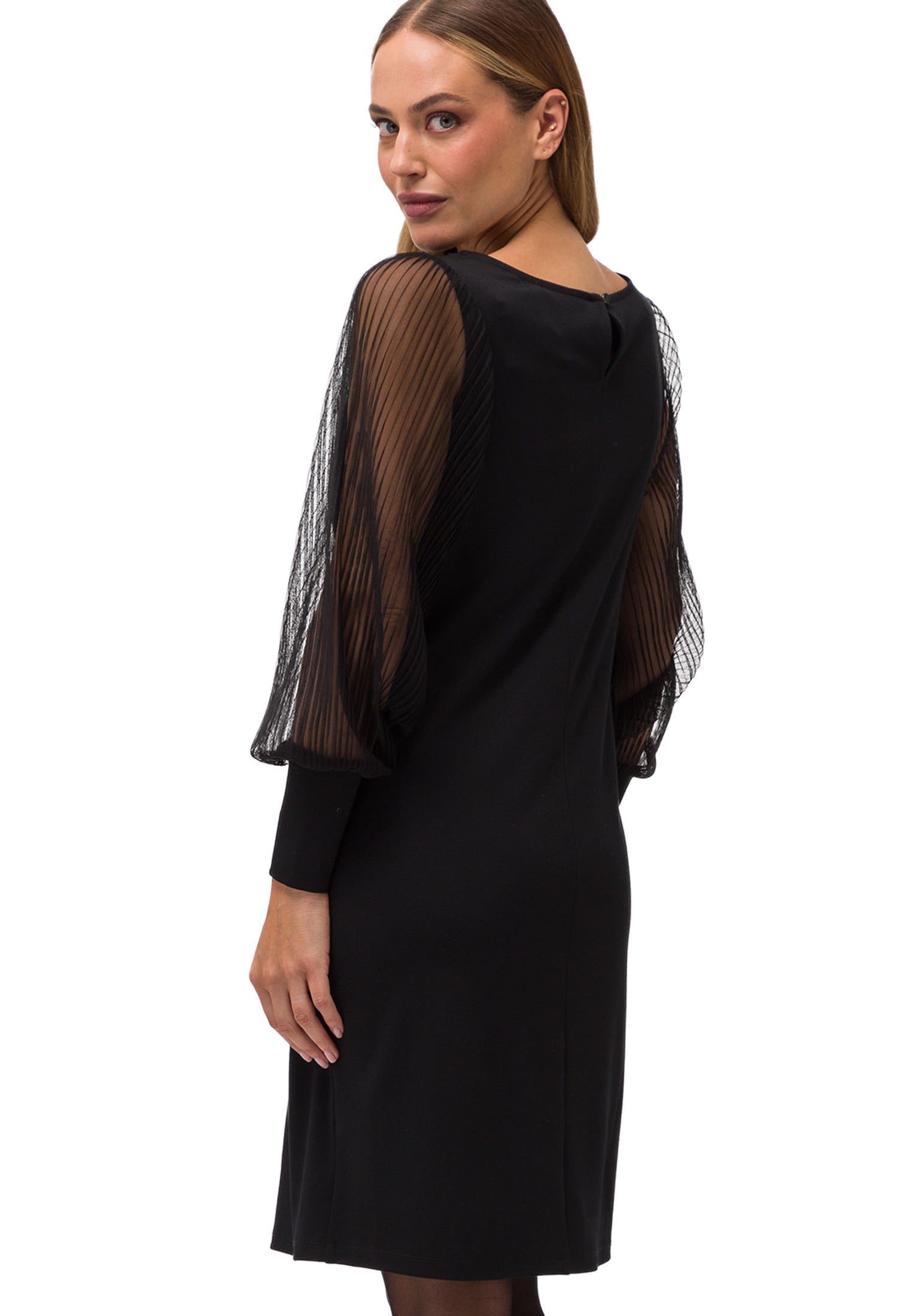 Zero Jerseykleid »zero Jerseykleid mit transparenten Ärmeln«, Plain/ohne Details