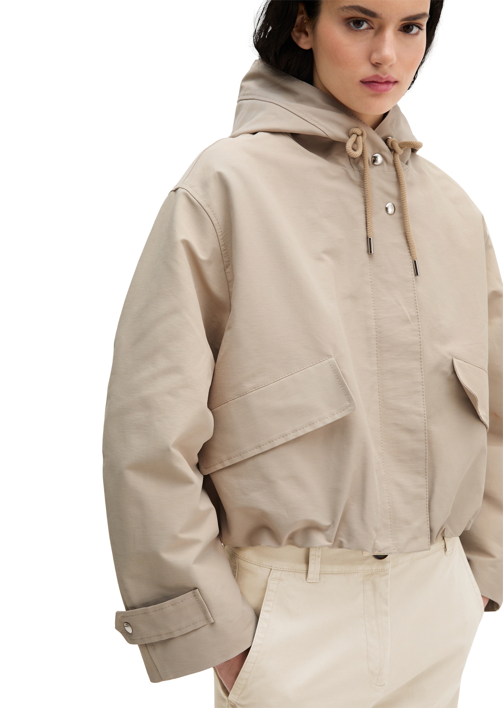 Marc O'Polo Canvasjacke mit Kapuze mit Kapuze relaxed fit aus Cotton-Nylon-Mix