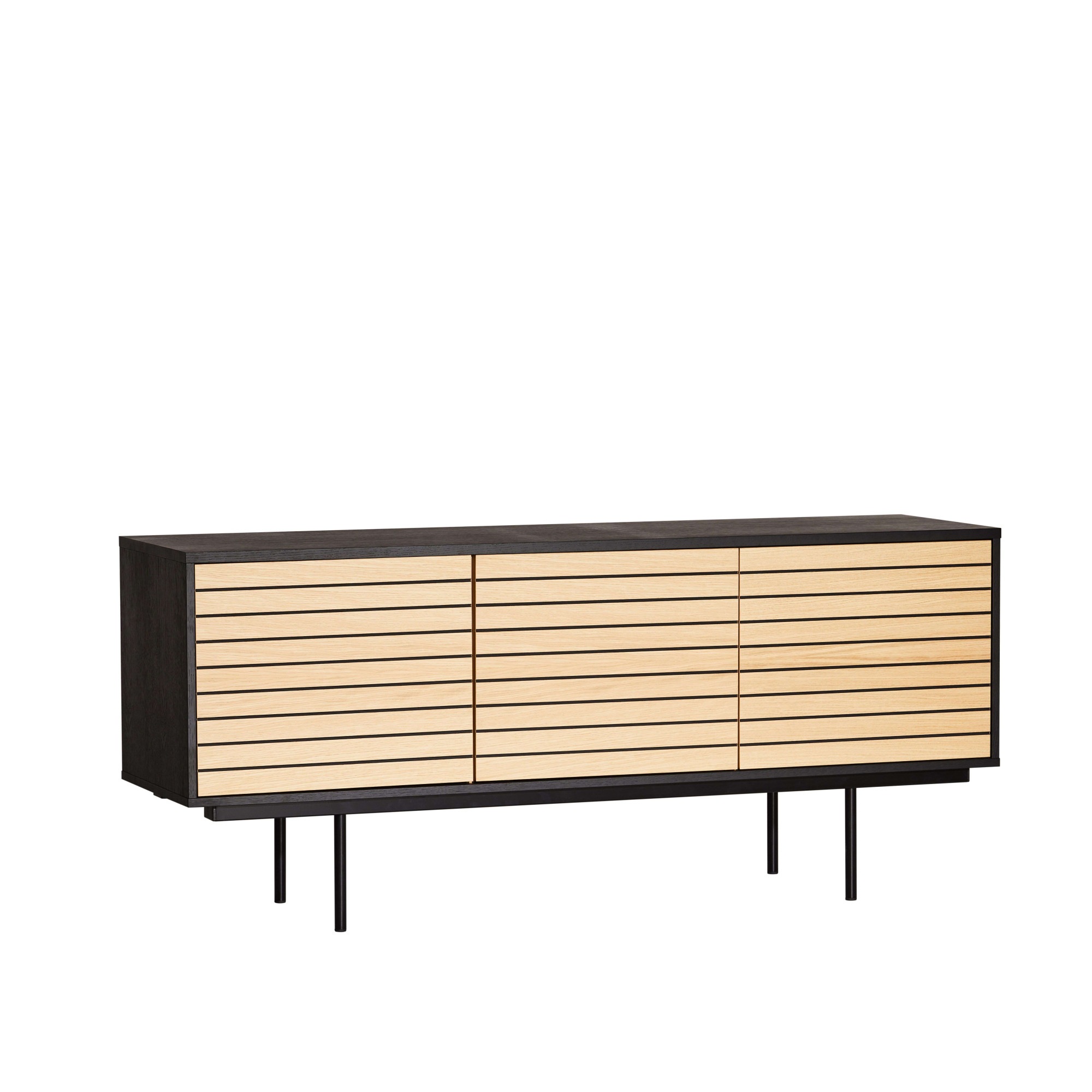 Woodman Sideboard "Stripe", besonderes Design, 3 Push-to-Open-Türen, Breite günstig online kaufen