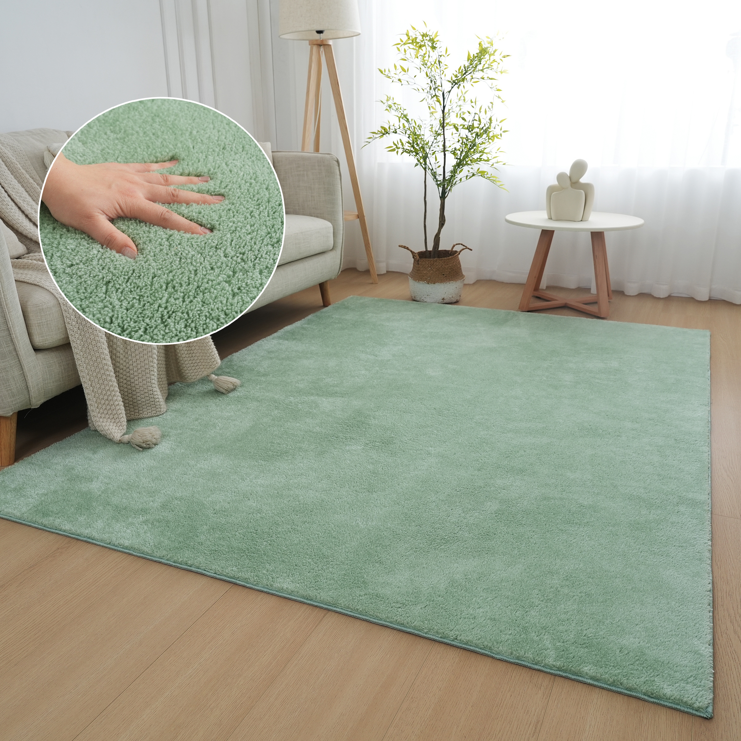 my home Teppich "Cali, weich, modern, waschbar" rechteckig 16 mm Höhe Uni-F günstig online kaufen