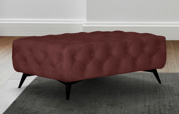 Home affaire Polsterhocker "Amaury" Chesterfield-Optik, Breite 120cm, Fußfa günstig online kaufen