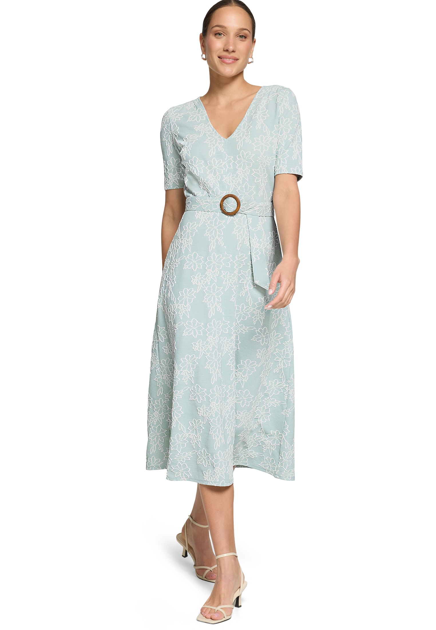 Zero Midikleid "Damen mit Gürtel" Ohne Tasche Material. günstig online kaufen