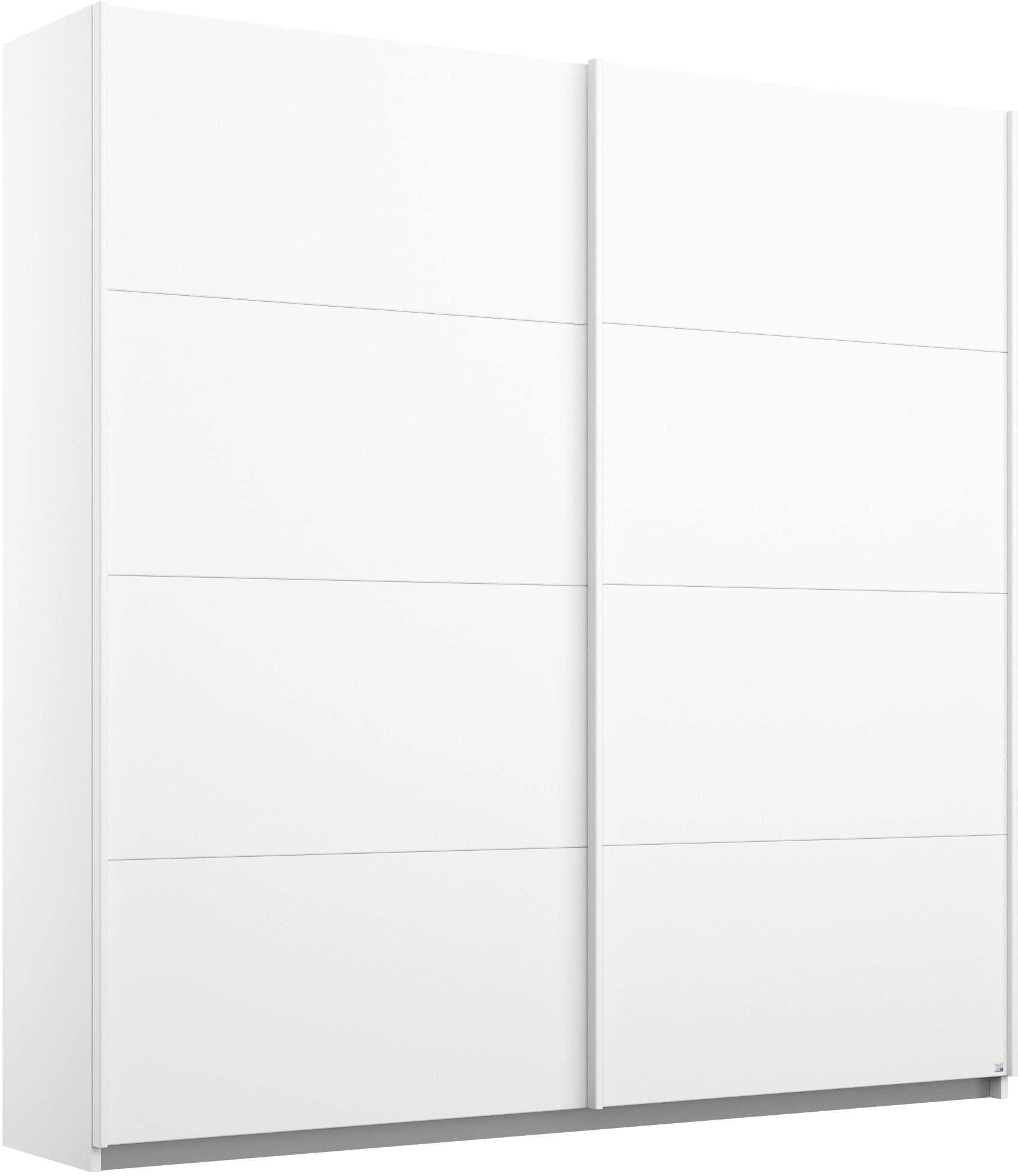 rauch Schwebetürenschrank "Kleiderschrank Schrank Ankleide Garderobe Schlafzimmerschrank MEMPHIS" Breiten: 180/225/270 cm, Höhe 210 cm, mit Spiegel und Metallgriffleisten in Weiß MADE IN GERMANY