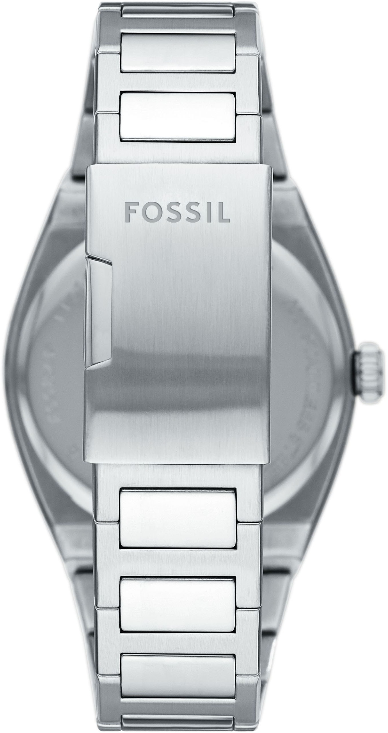 Fossil Quarzuhr »EVERETT«, Armbanduhr, Herrenuhr, Edelstahlarmband, analog, Tag