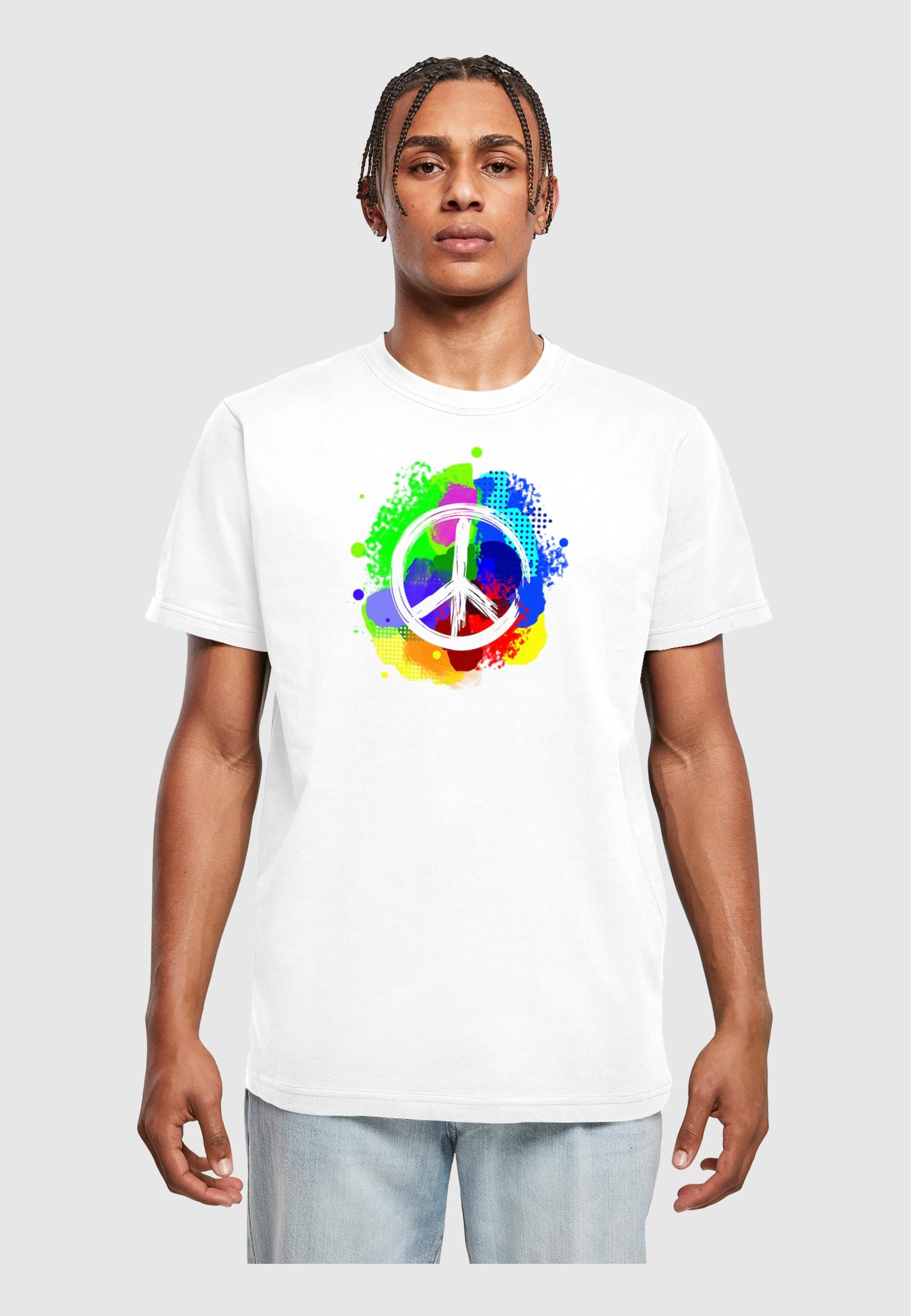 Merchcode T-Shirt »Merchcode Herren Peace - Graffiti T-Shirt Round Neck«, (1 tlg.)