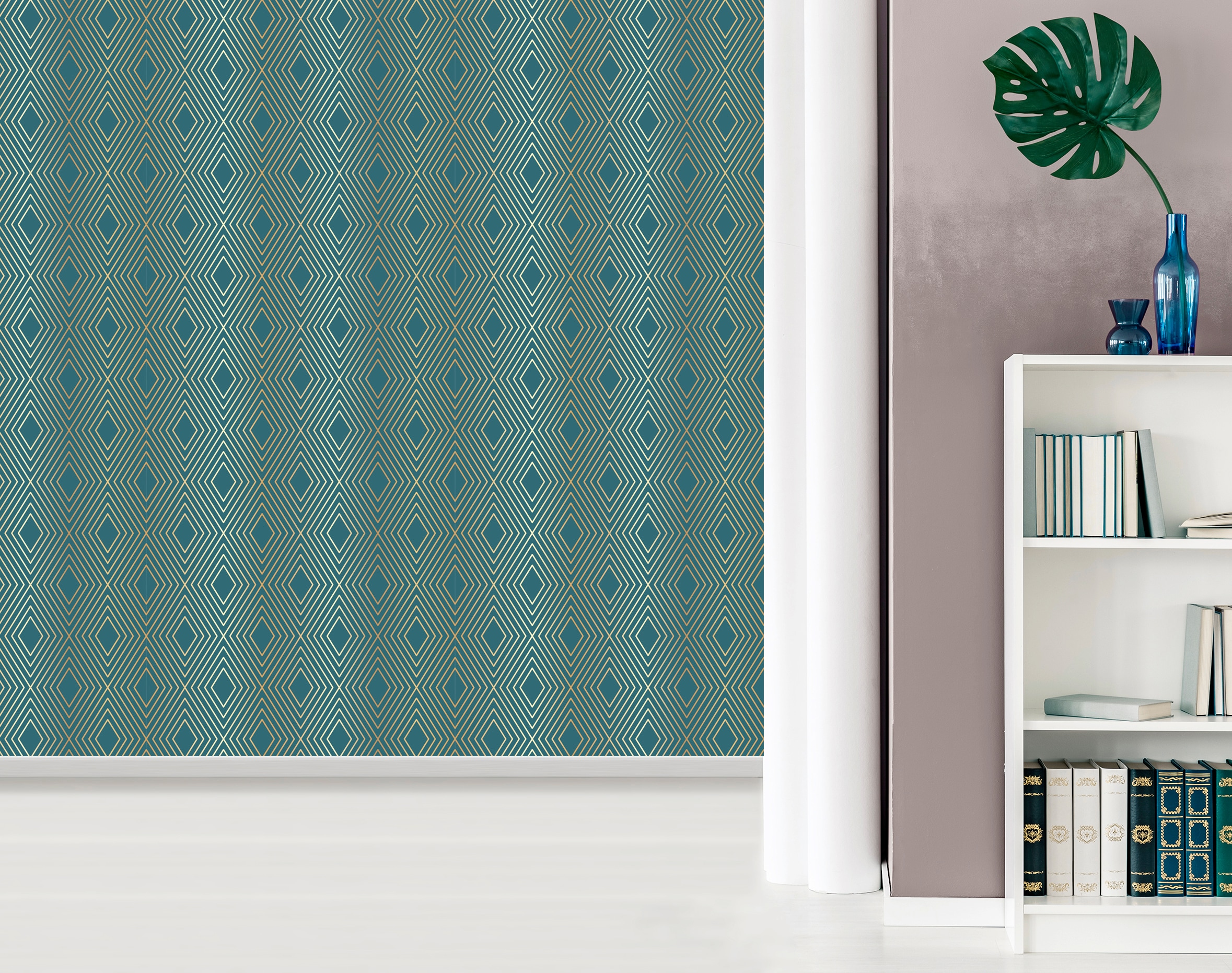 queence Vinyltapete »Kourtney«, gemustert-Farbverlauf-bedruckt-abstrakt, 90x250cm, selbstklebend, kinderleichte Anbringung, Sticker