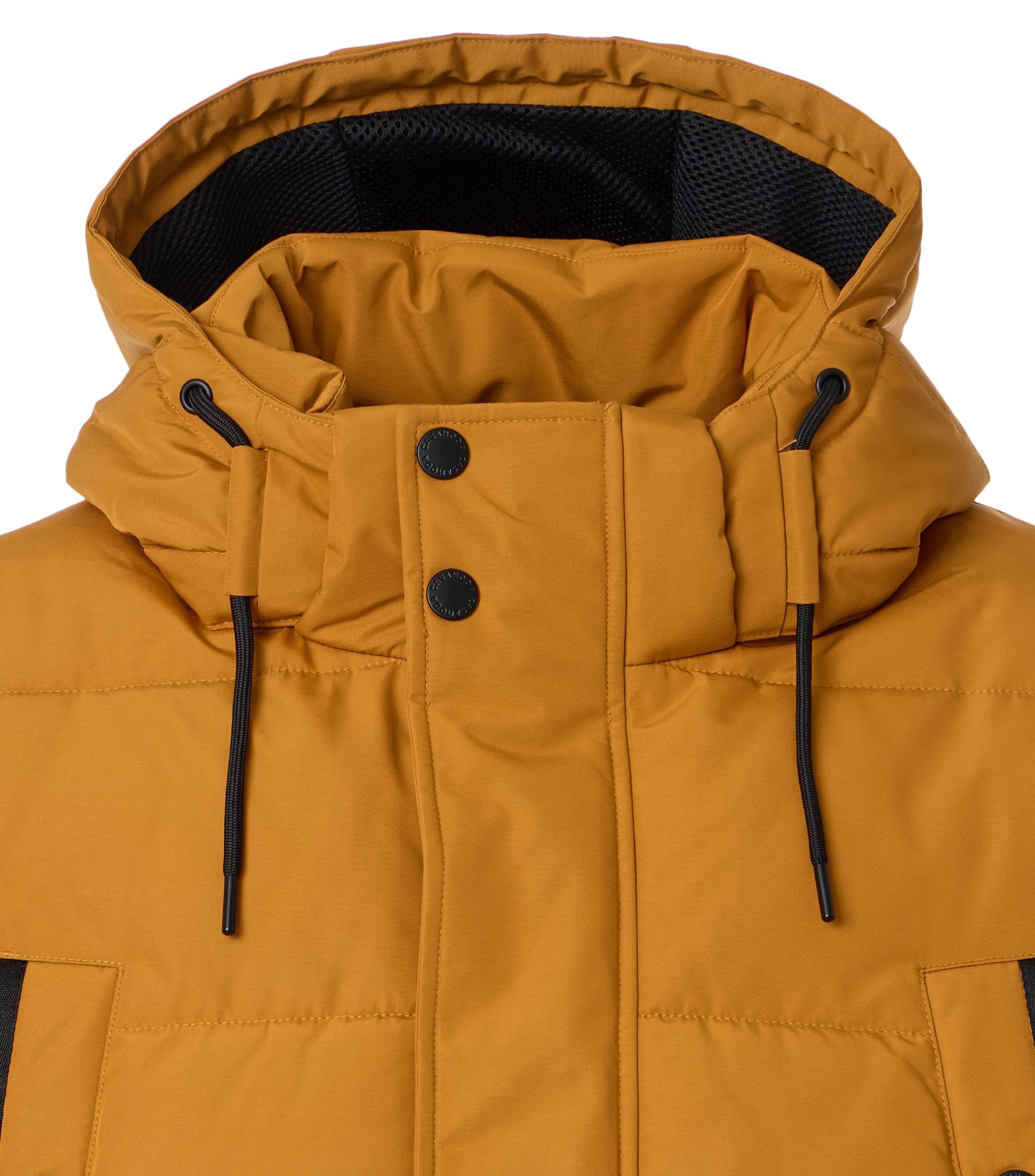 Steppjacke CASAMODA "CASAMODA Steppjacke mit Kapuze uni", Herren, Gr. M, gelb, 100% Polyester, Jacken Steppjacke 3