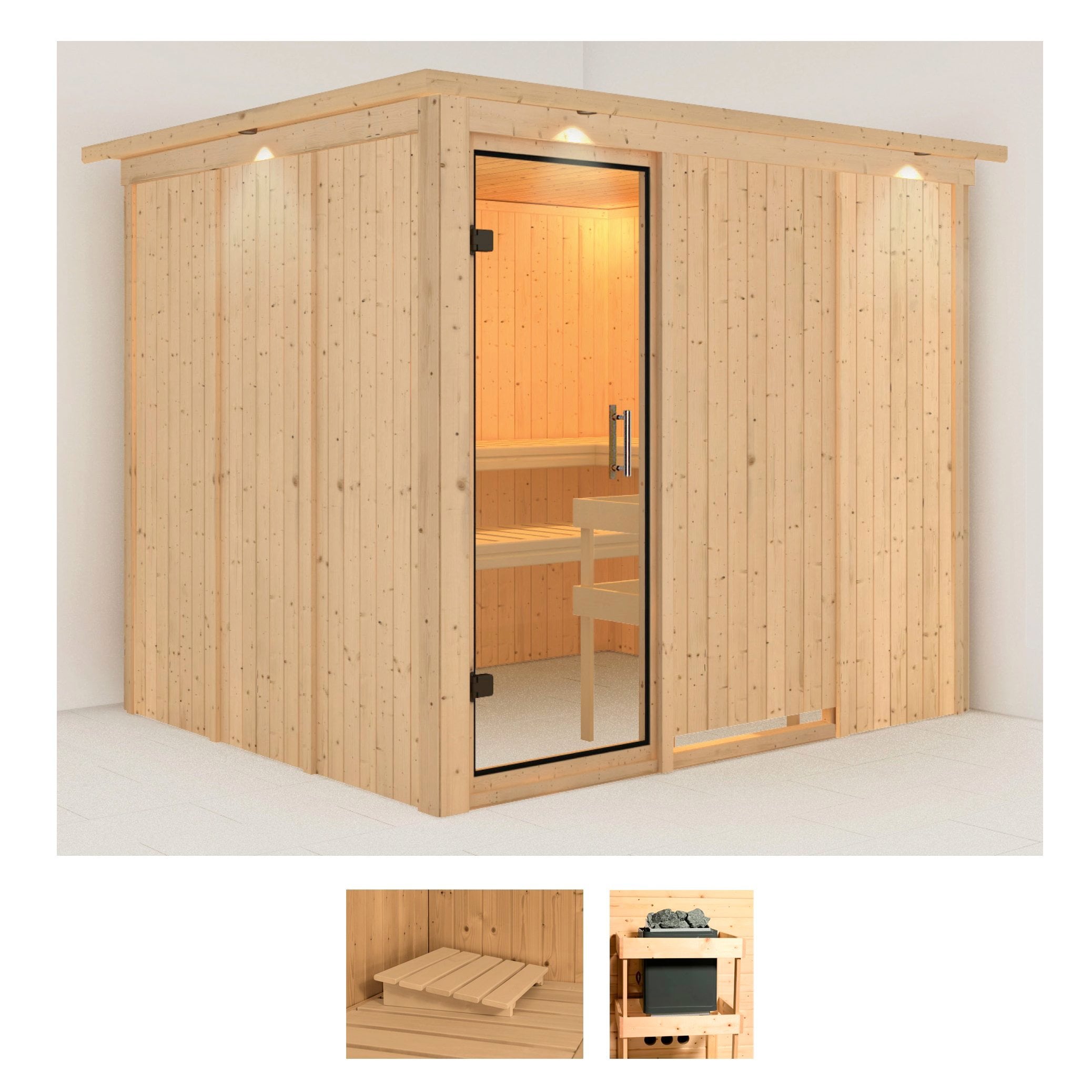 Karibu Sauna "Gitte" Set, ohne Ofen