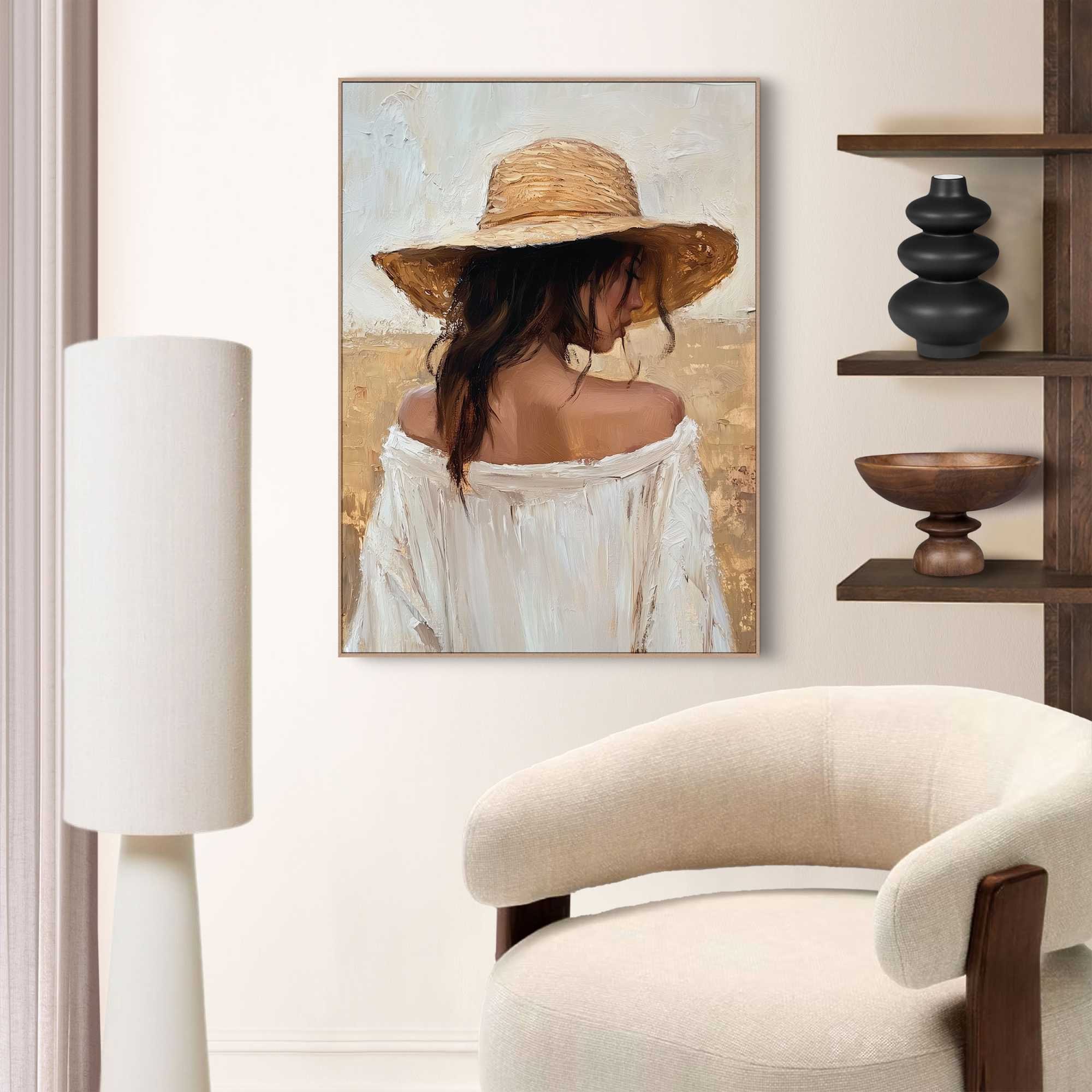 Reinders! Poster »Summer Lady«, Schlafzimmer - Frau - Strohhut - Beige - MDF - Menschen - 50x70 cm