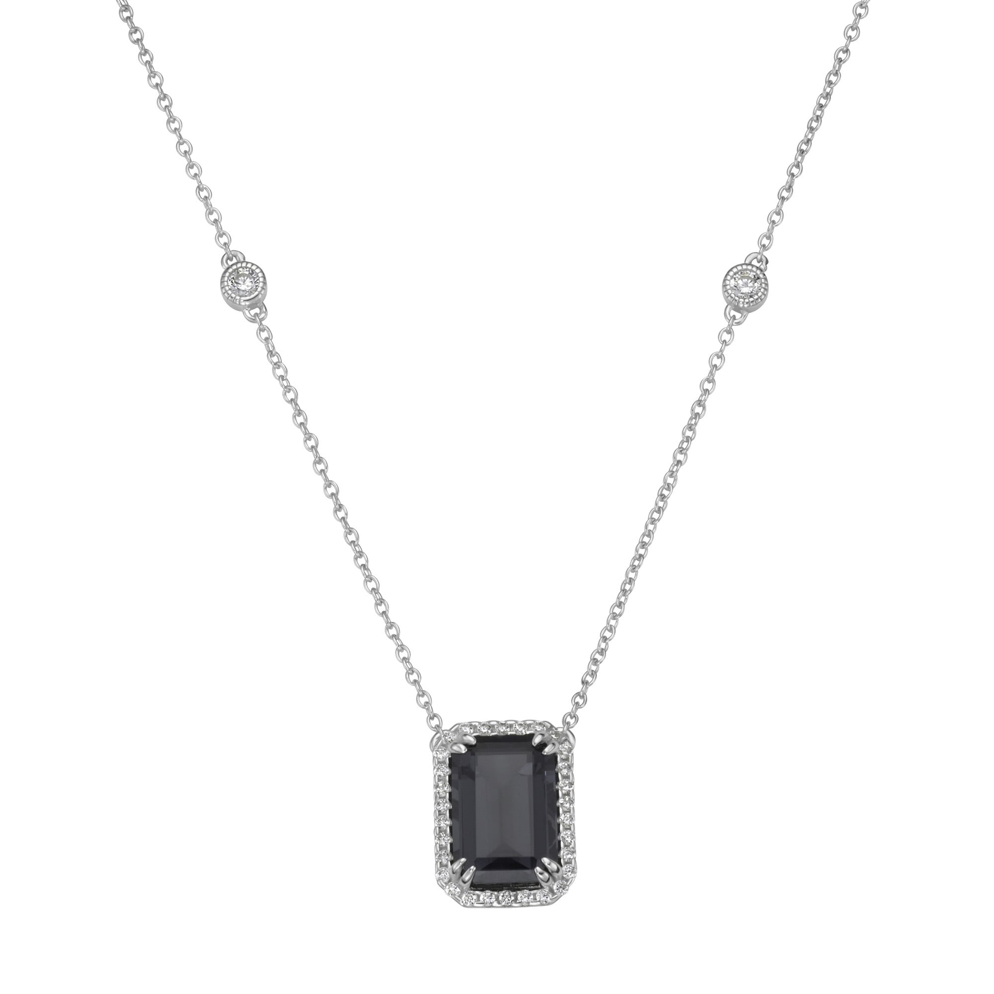 GIORGIO MARTELLO MILANO Collier »mit Zirkonia und grauem Kristallstein, Silber 925«