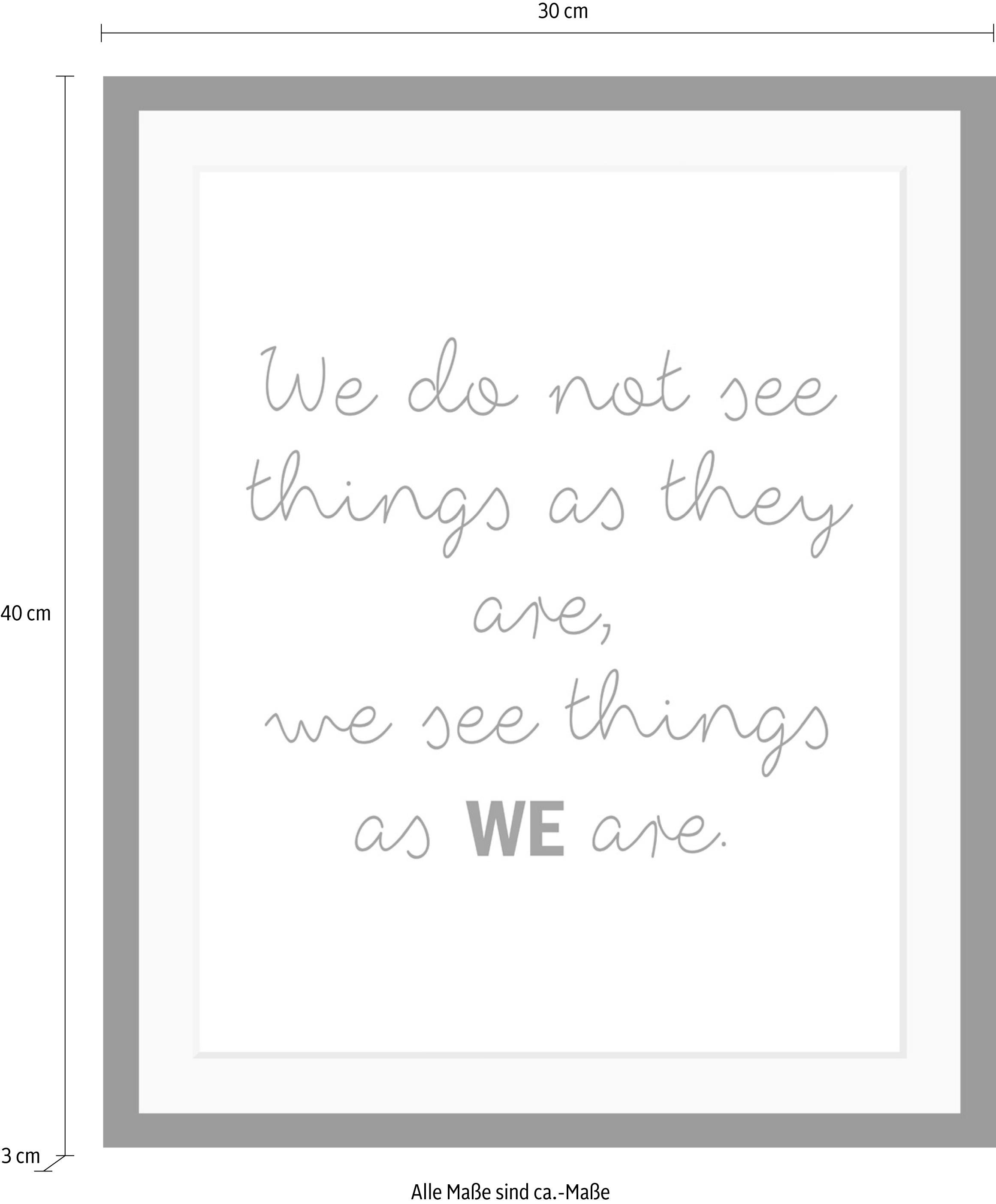 queence Bild »Weisheiten«, Schwarz-Weiß-Schriftzug-Motivationsbilder, HD Premium Poster-Druck inkl. Holzrahmen