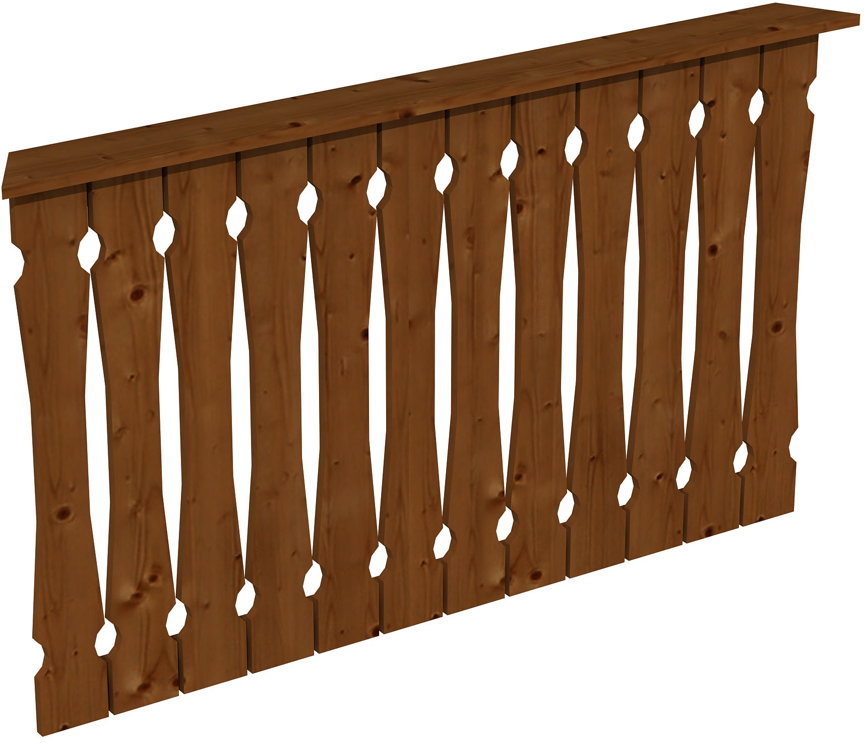 Brüstungsgeländer SKANHOLZ, H:96cm L:150cm, braun, Geländer, "Balkonschalung"