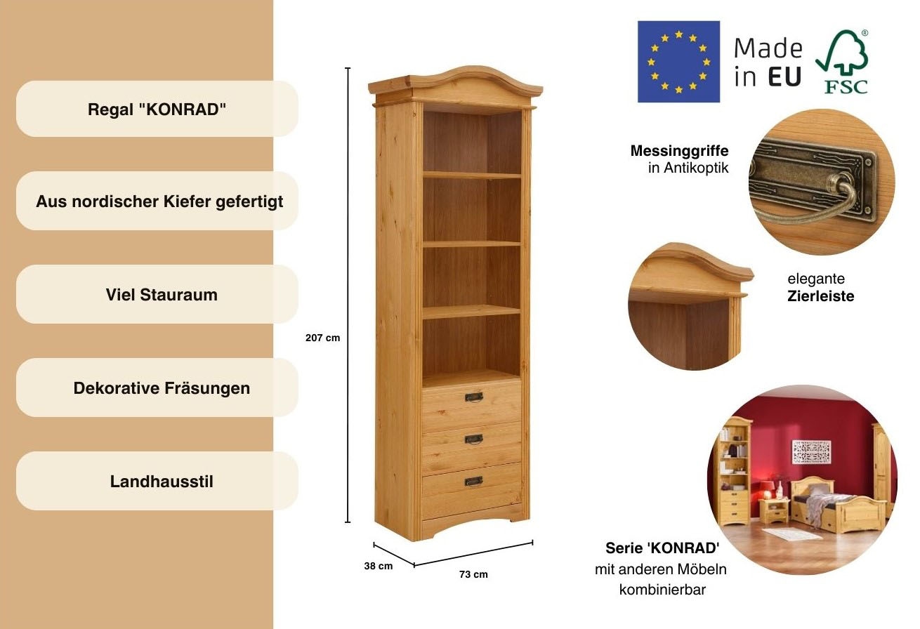 Home affaire Regal »Konrad«, aus massiver, FSC®-zertifizierter Kiefer