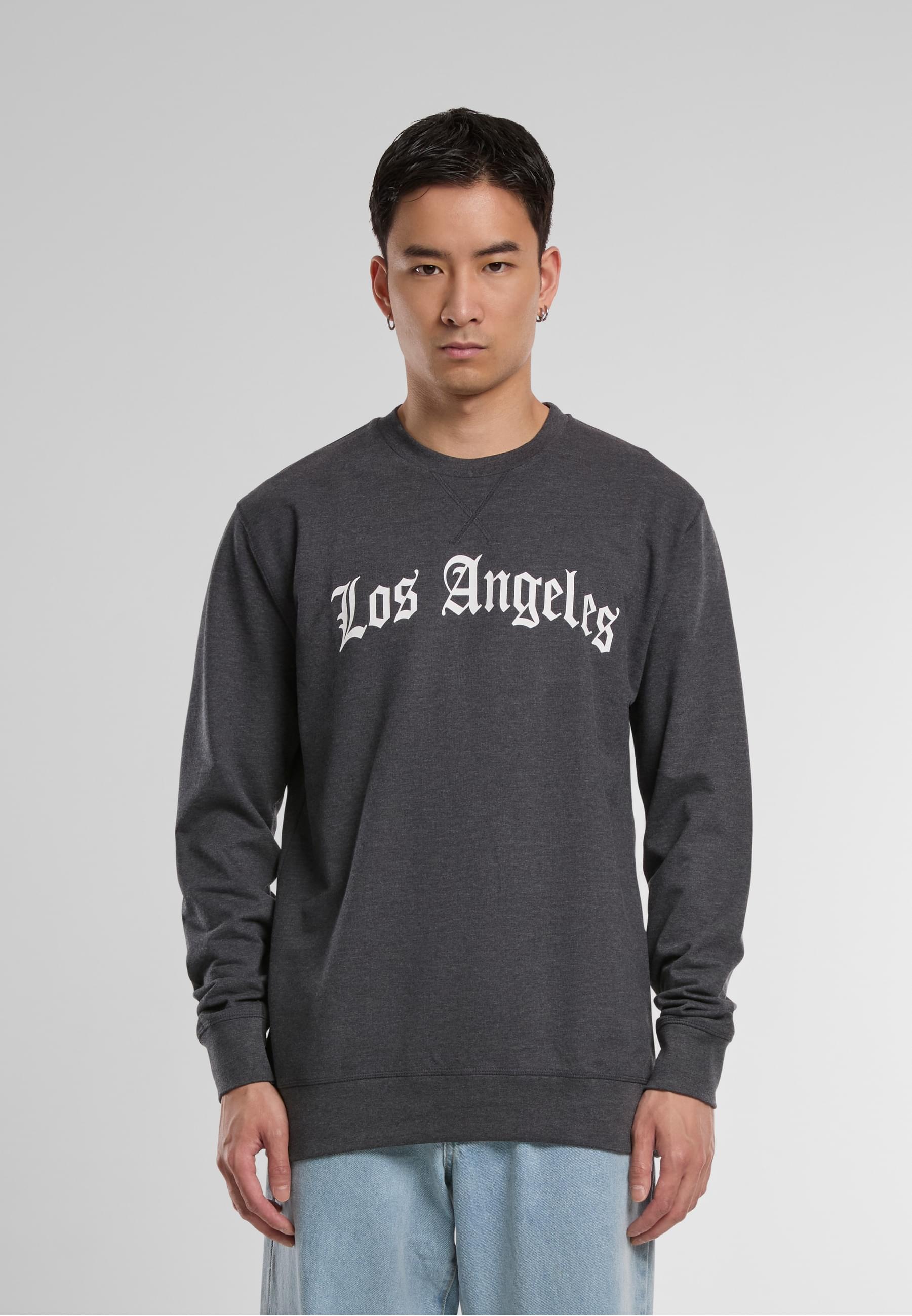 MisterTee Rundhalspullover »MisterTee Herren Los Angeles Wording Crewneck«, (1 tlg.)