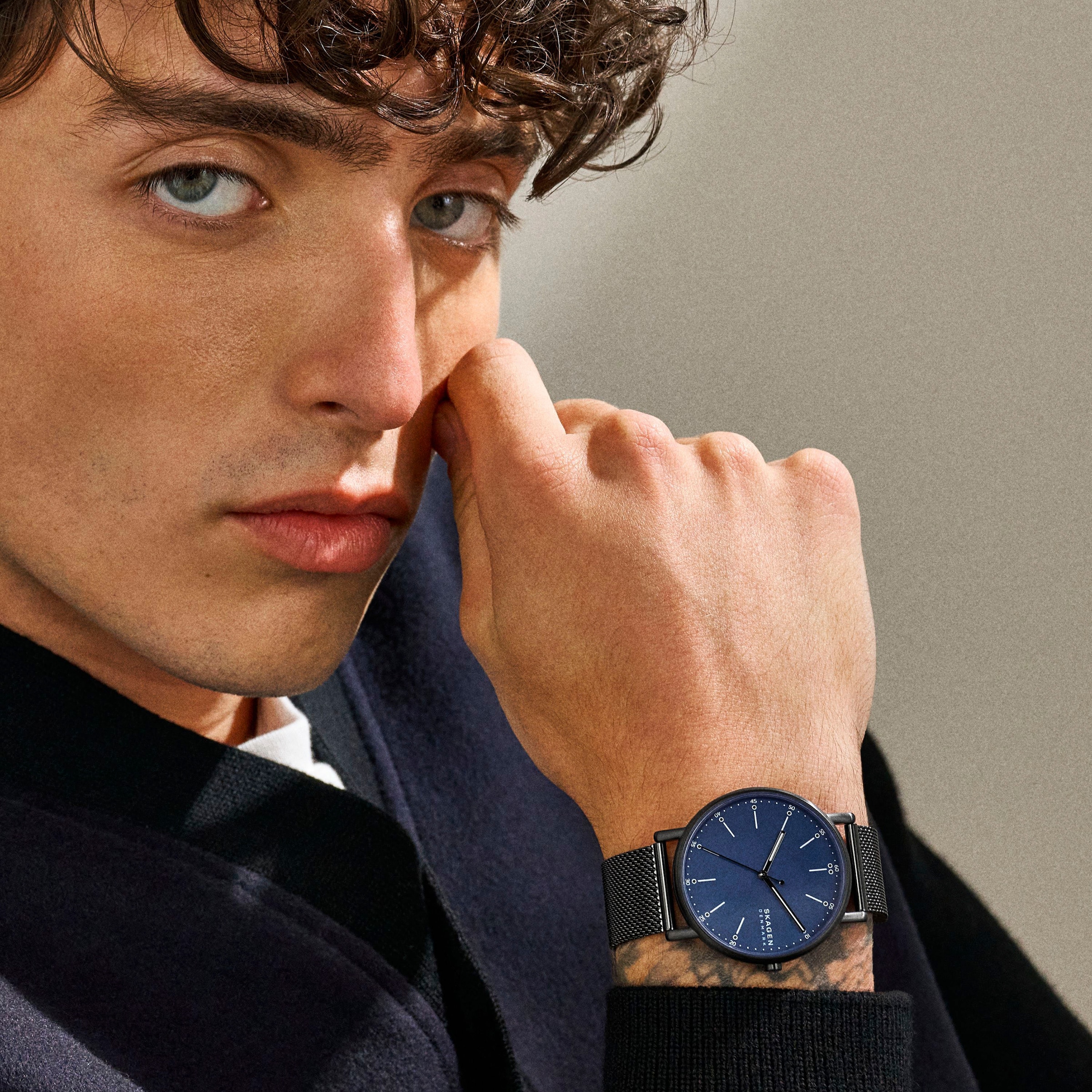 Skagen Quarzuhr »SIGNATUR«, (Set, 2 tlg., mit Wechselband), Armbanduhr, Herrenuhr, Edelstahlarmband, Ideal auch als Geschenk
