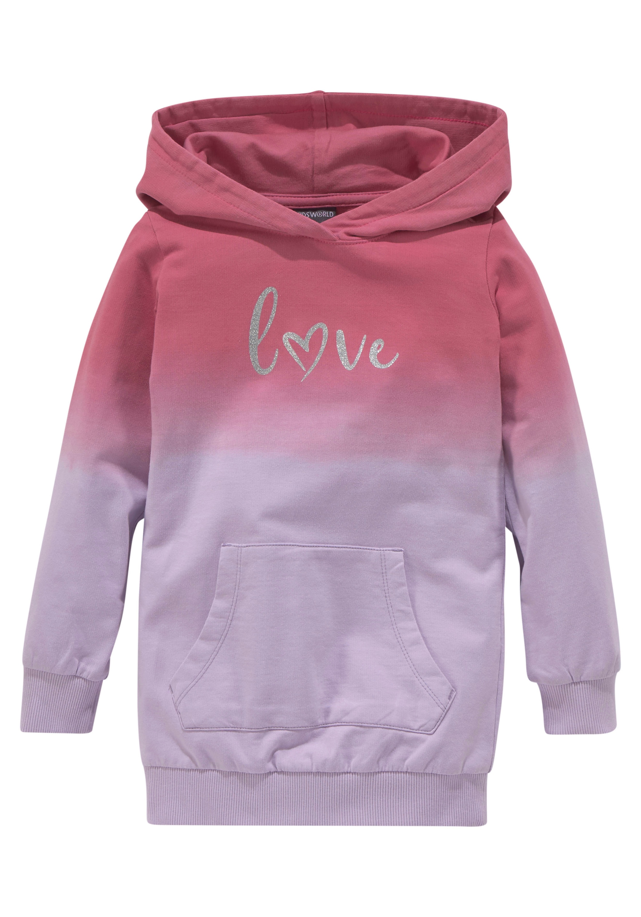 KIDSWORLD Longsweatshirt im »LOVE«, BAUR Kapuze Farbverlauf mit 