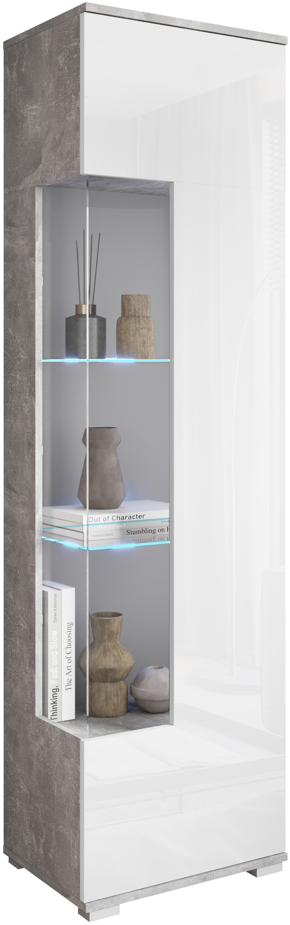 INOSIGN Vitrine »Kenia, stehend und hängend, Türanschlag wechselbar«, (1 St.), Vitrineschrank mit Glastüren 160 cm Höhe