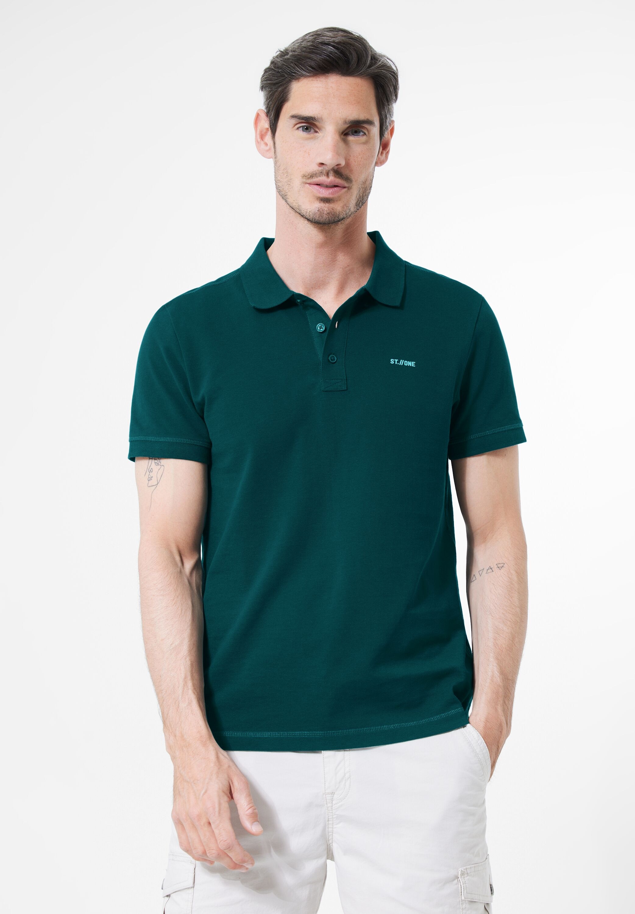 STREET ONE MEN Poloshirt, in Unifarbe