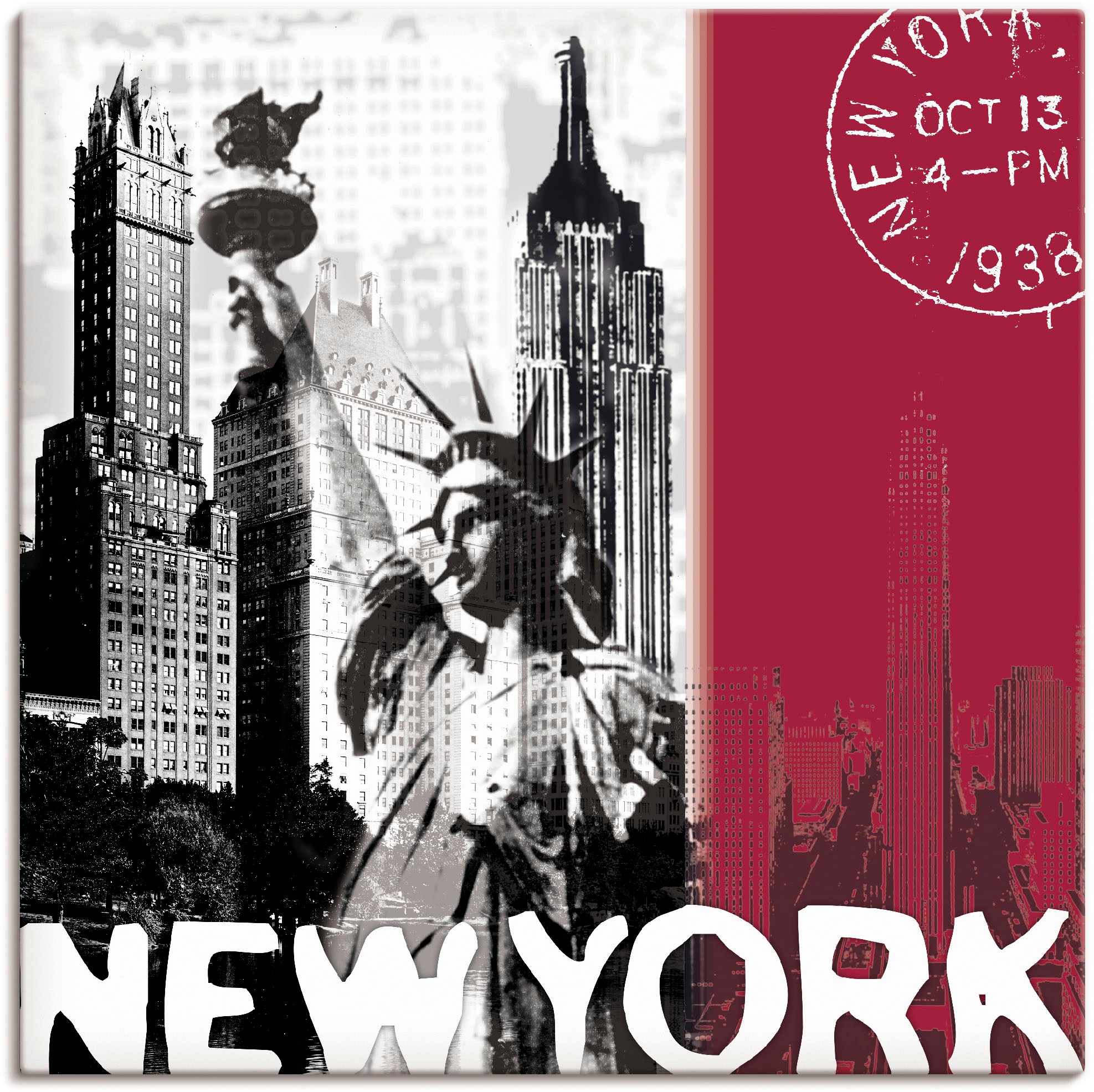 Artland Wandbild "New York", Gebäude, (1 St.), als Alubild, Outdoorbild, Leinwandbild in verschied. Größen