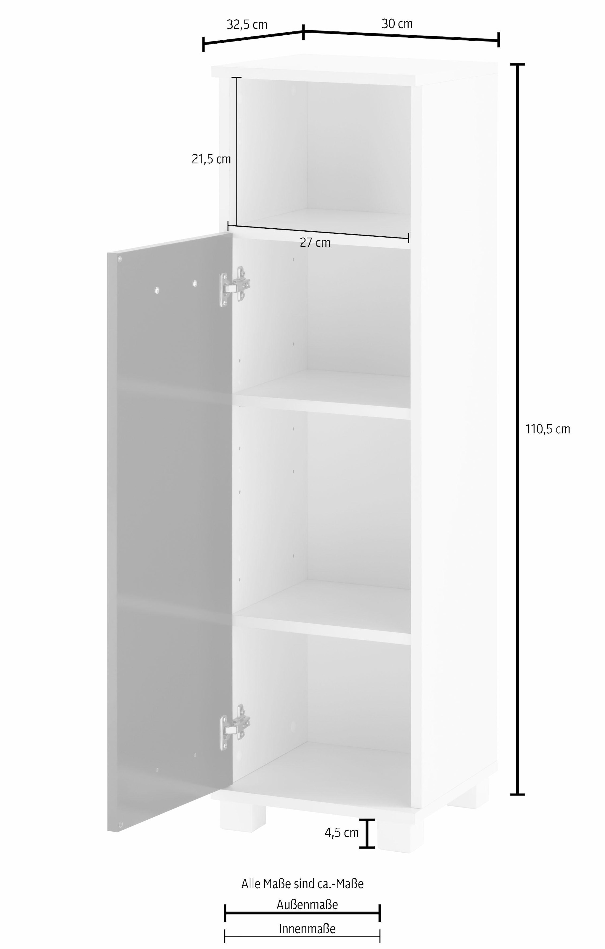 Schildmeyer Midischrank »Colli«, Höhe 110,5 cm, Badezimmerschrank mit  Metallgriff, Ablageböden bestellen | BAUR